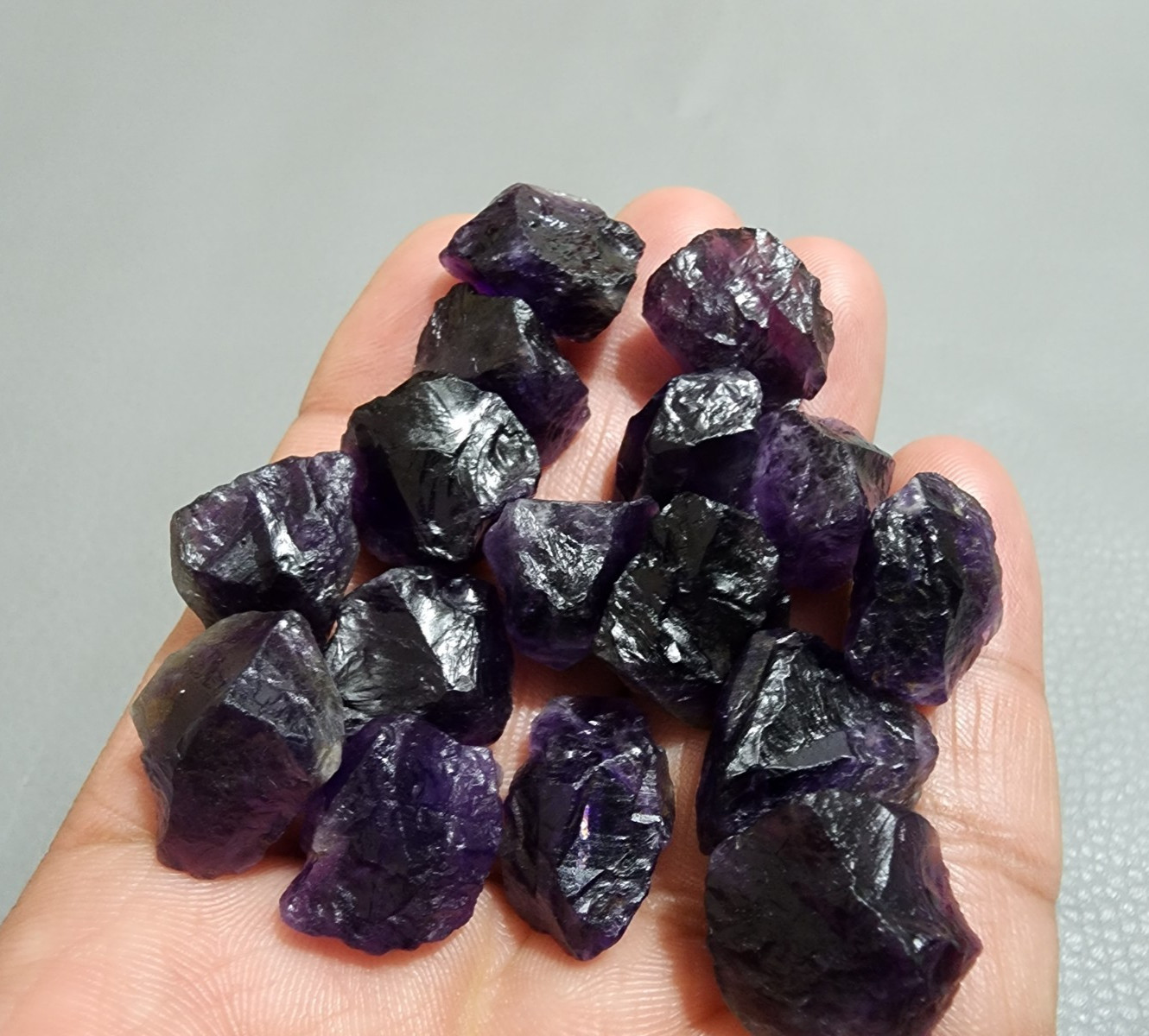 16 Pcs Wonderful Purple Amethyst Rough Gemstone Raw Size 18-20 MM Crystal Stone