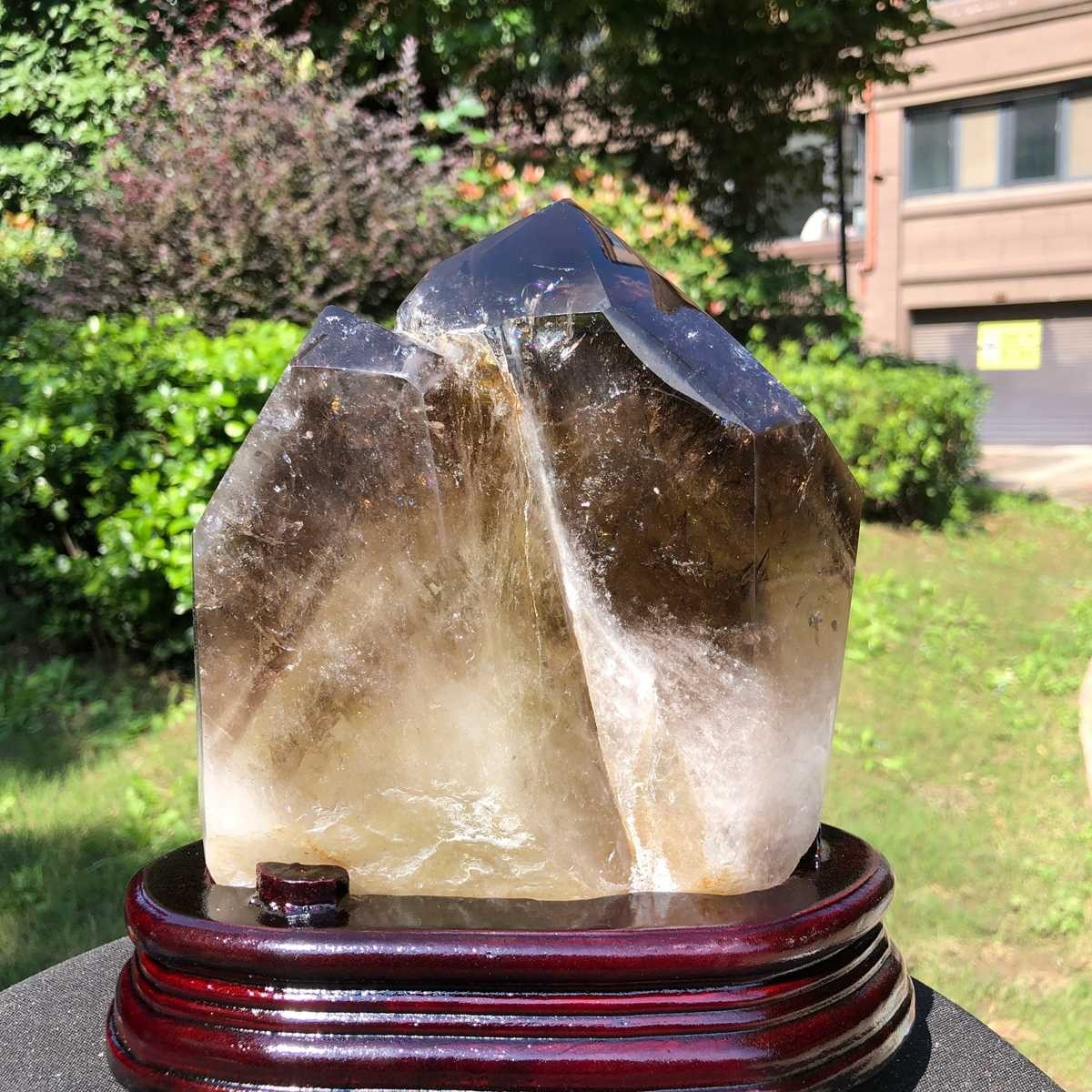 5.72LB Natural citrine quartz Crystal Specimen Reiki Mineral Add bracket 2639