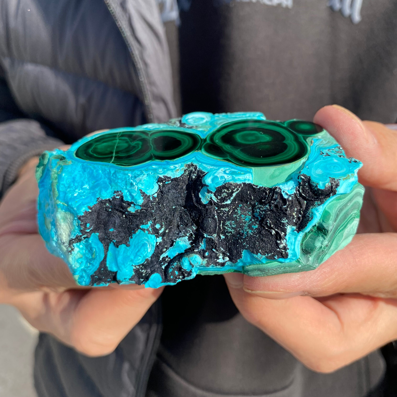 300G Rare Natural Beautiful Chrysocolla/Malachite Crystal Gem Mineral Specimen