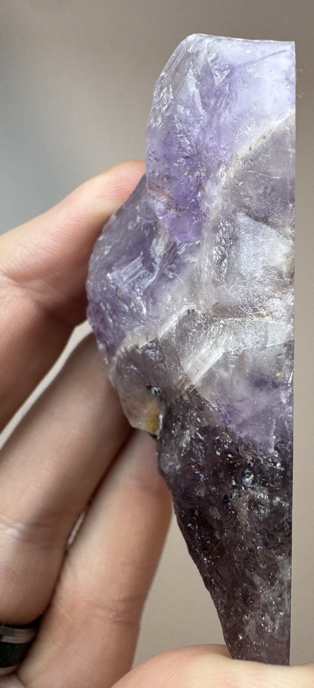 Boreal Amethyst Crystal Auralite23 Natural Phantom Reveal On Polished Face