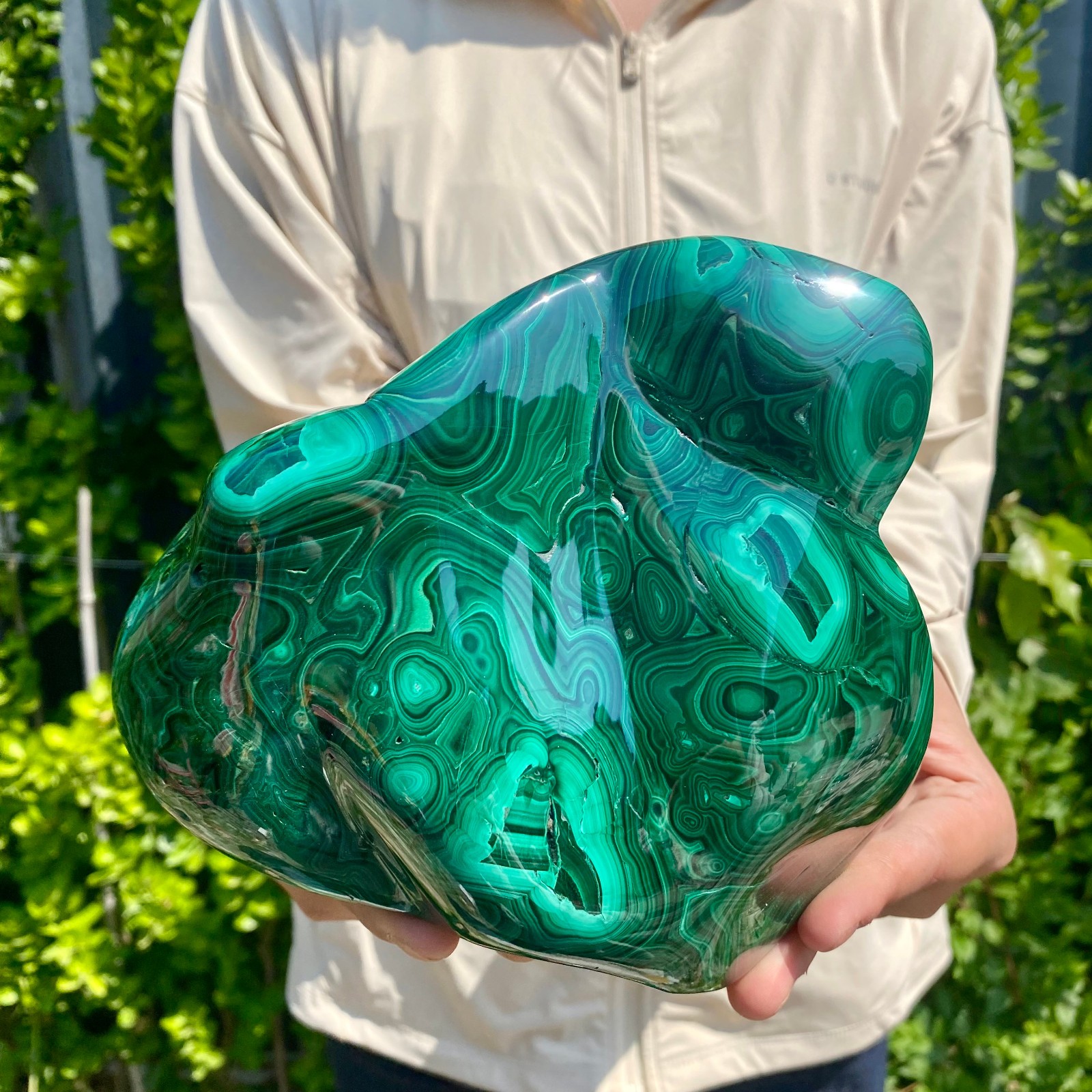 6.17LB Natural glossy Malachite transparent cluster rough mineral sample