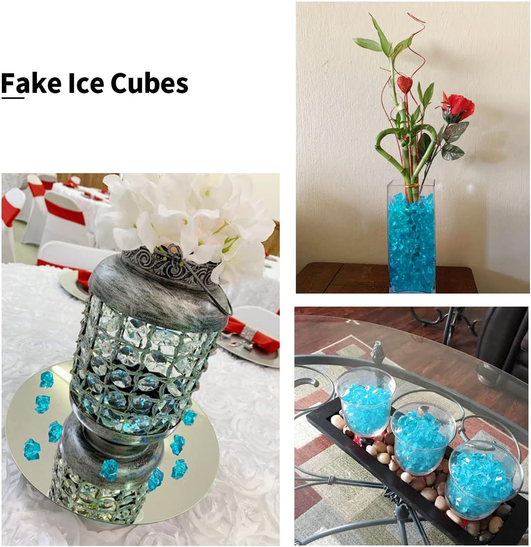 300 Pcs Acrylic Ice Rocks Crystals Gems, Bulk Fake Crystals, Plastic Diamonds fo