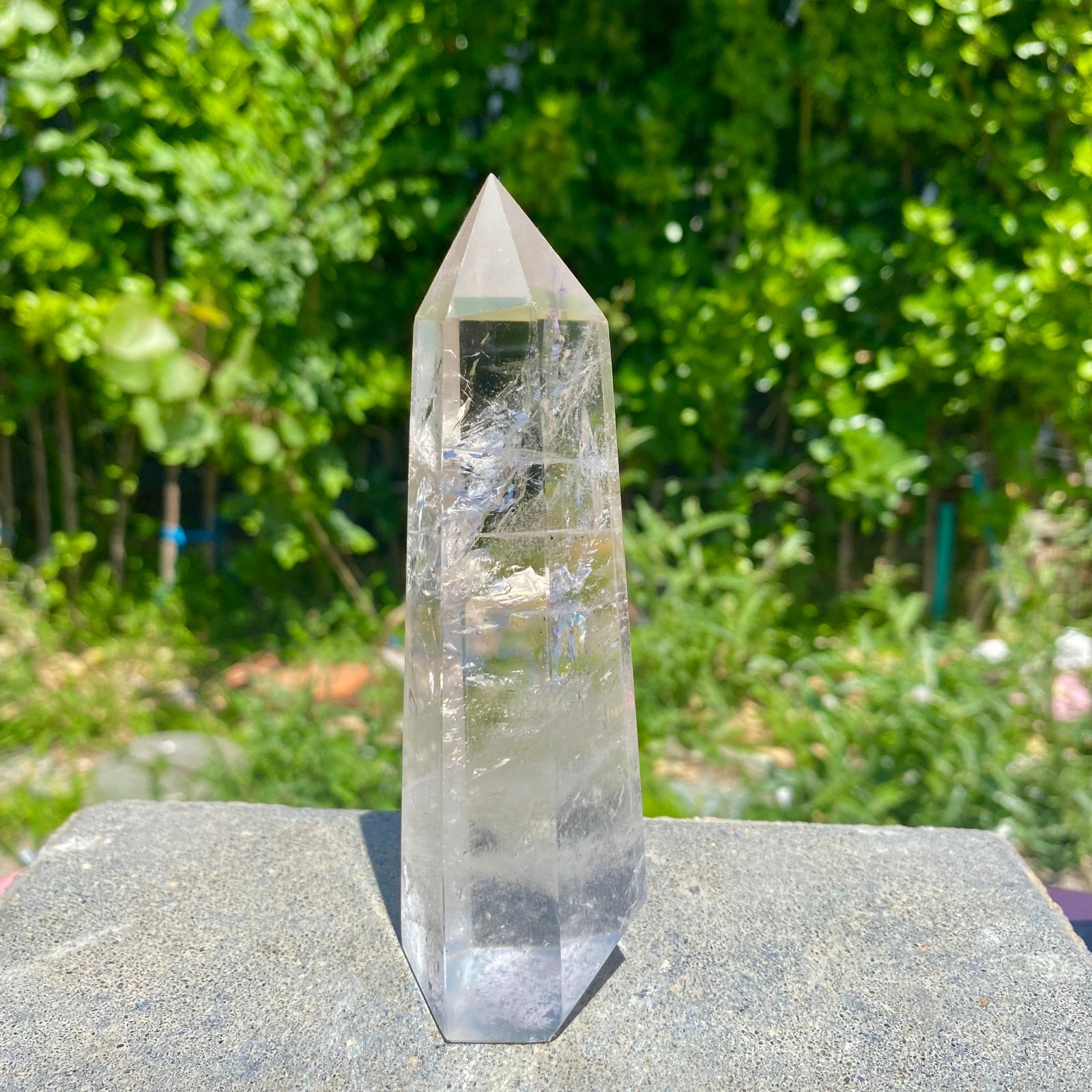 239G Natural Clear Quartz Crystal Point Healing Wand Polished Rock Crystal Reiki