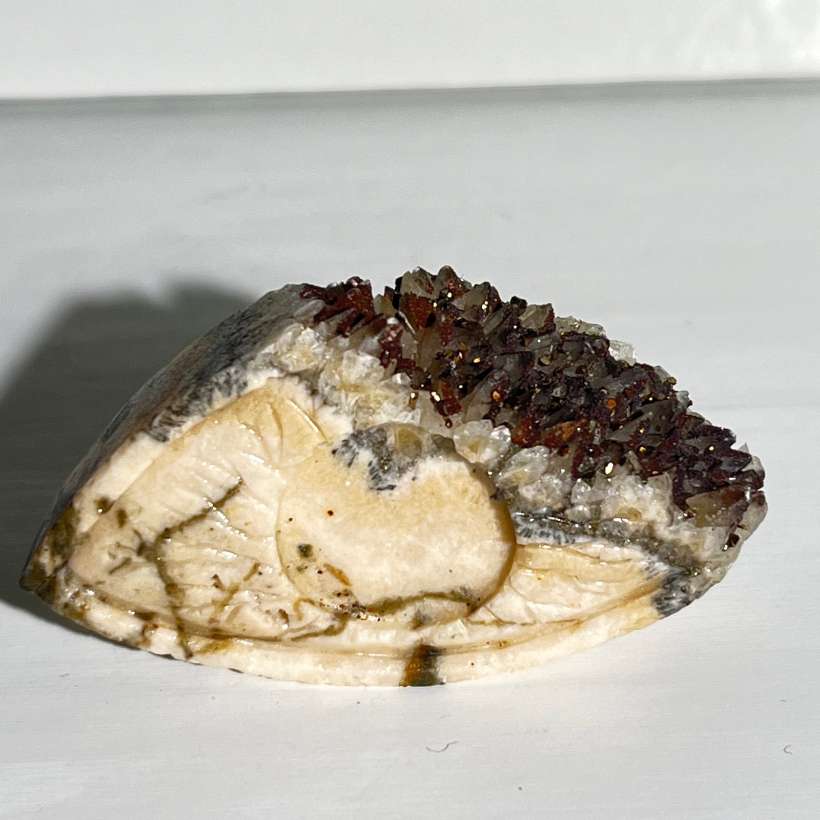 31g Natural white crystal cluster carving of God’s Eye