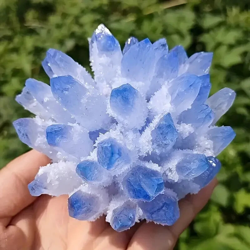 400g+ Rare Large Raw Blue Phantom Quartz Crystal Cluster Quartz Mineral Specimen