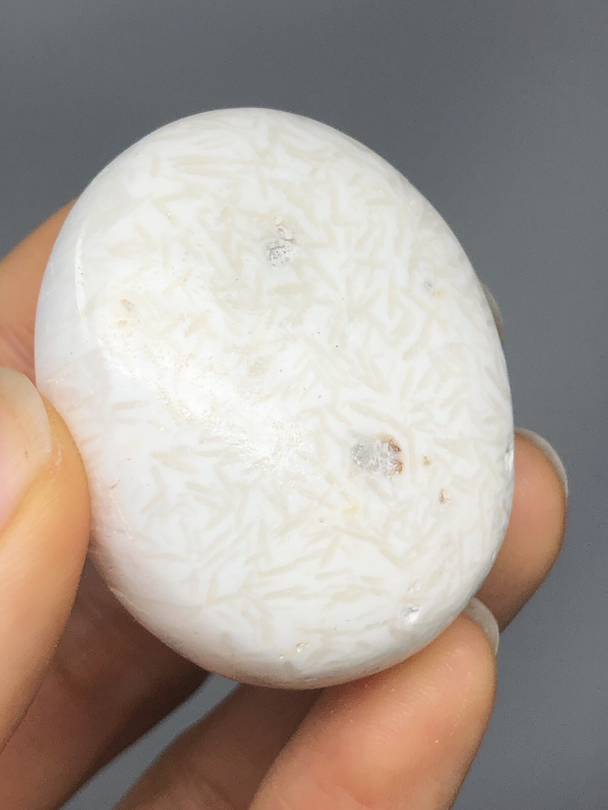 Scolecite Palm Stone 1.4oz! Polish Synergy 12 High Vibrations. Healing N30