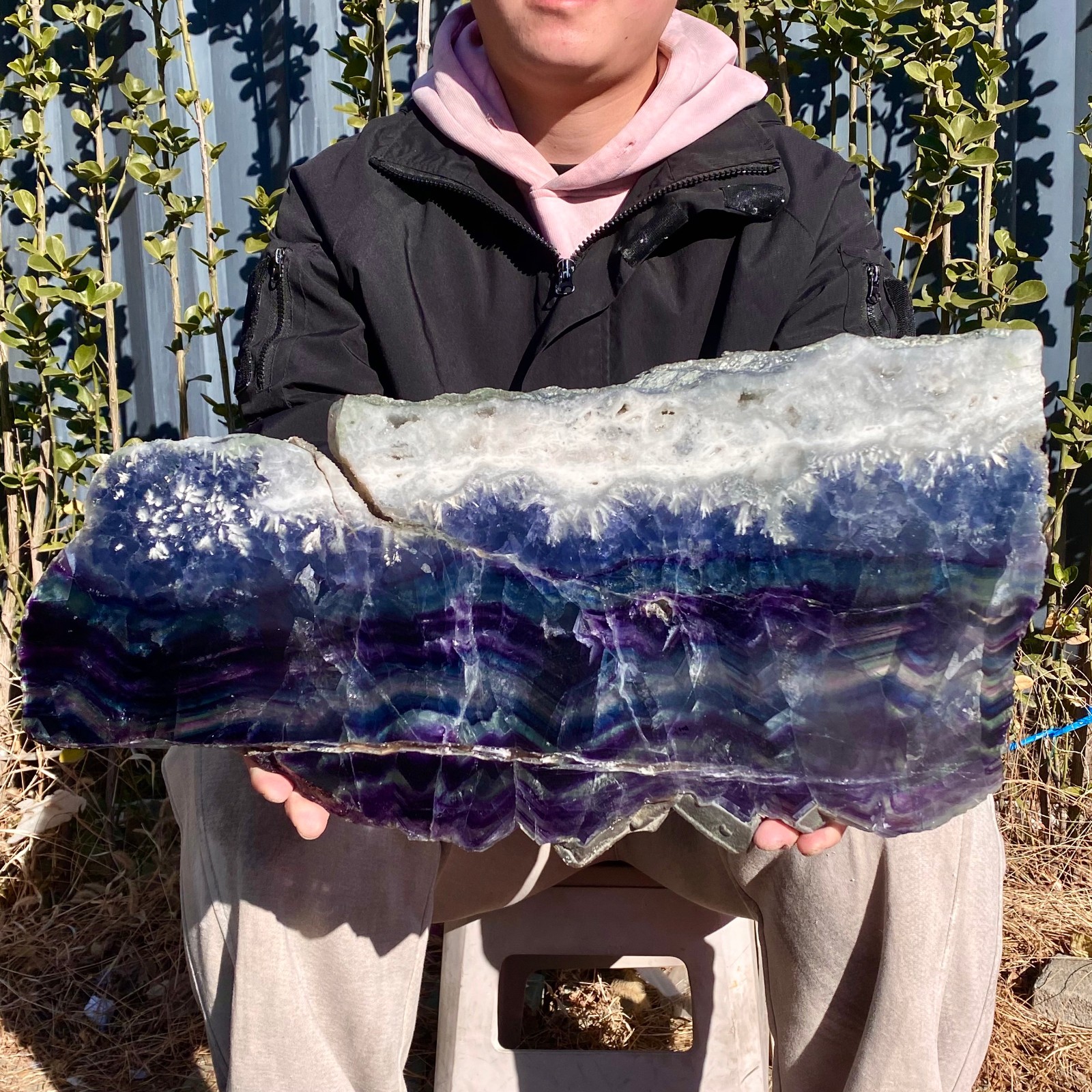 11.46LB Natural beautiful Rainbow Fluorite Crystal flake original stone specimen