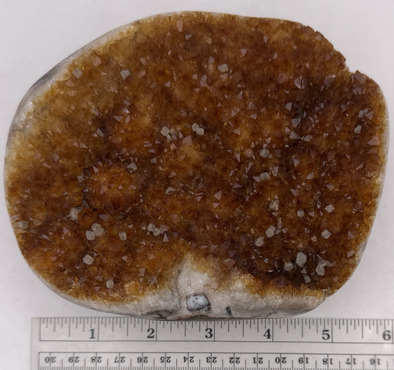 945 Gram 2lb 1oz 5×5″ Gorgeous Citrine Cluster Crystal Brazil Flat Back!