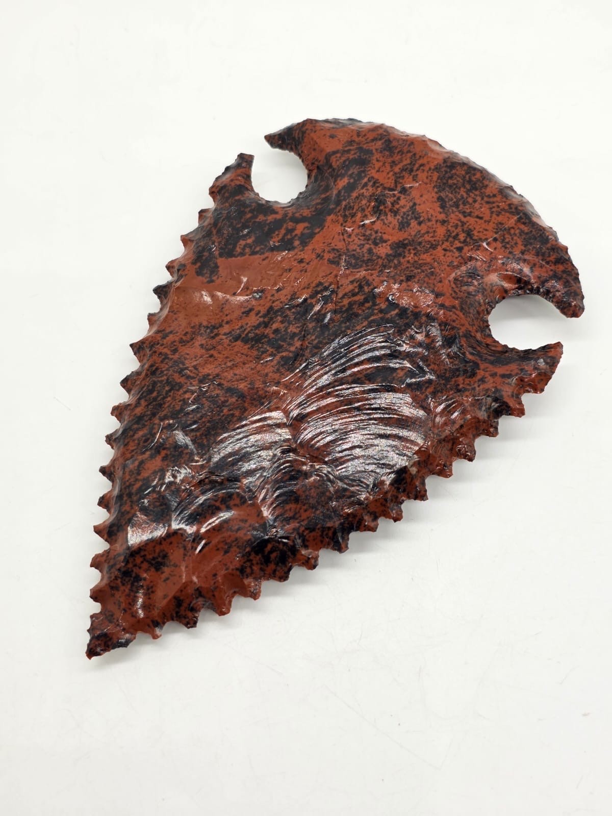 Mahogany Obsidian Crystal Arrowhead 6×4” | Handmade Natural Stone Gemstone Decor