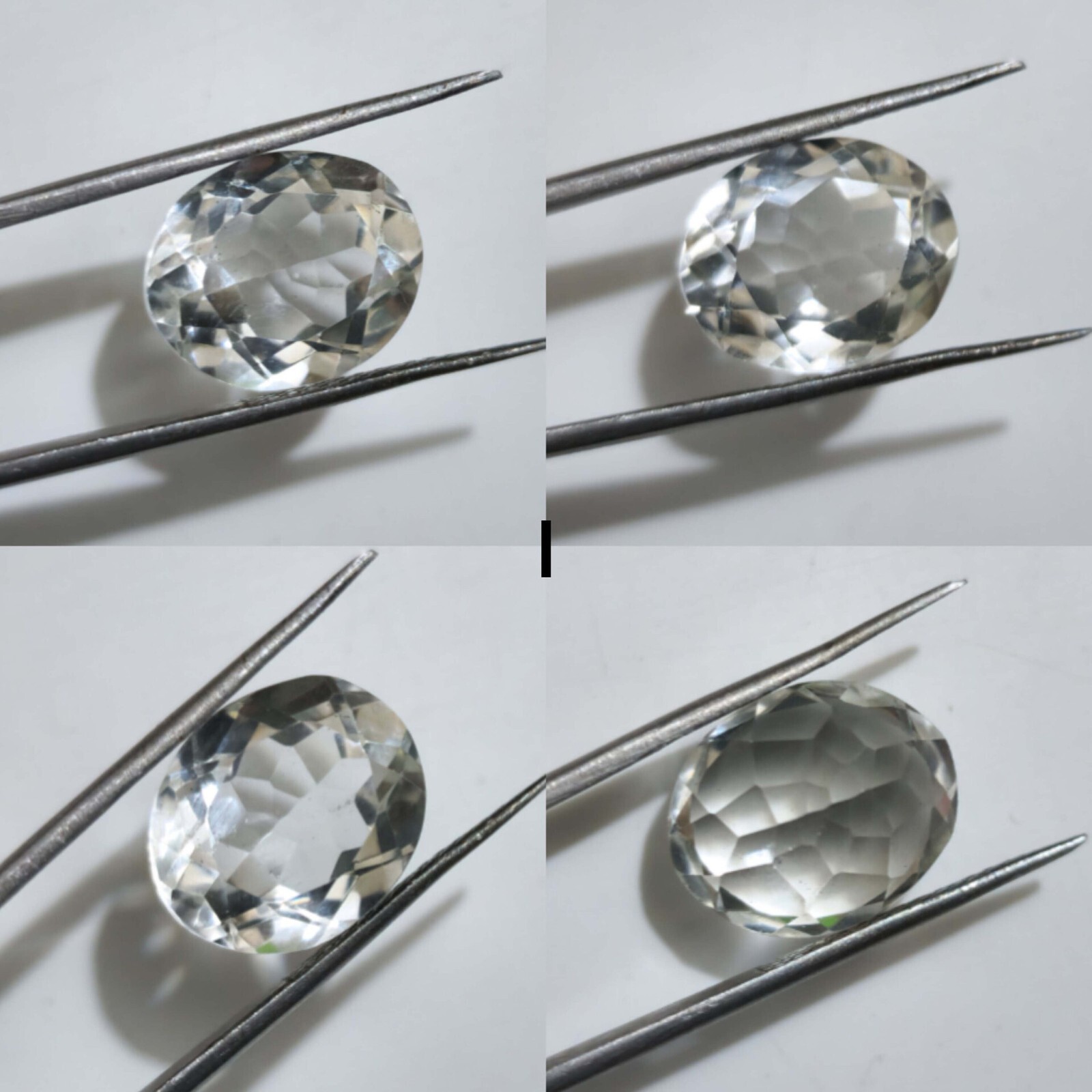 Unique White Clear Crystal Quartz Faceted Cut Loose Gemstone Jewelry For Making