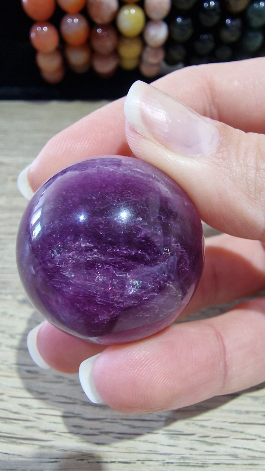 Fluorite Crystal Sphere Approx 32.4mm-33.0mm and 56g-62g Free Holder