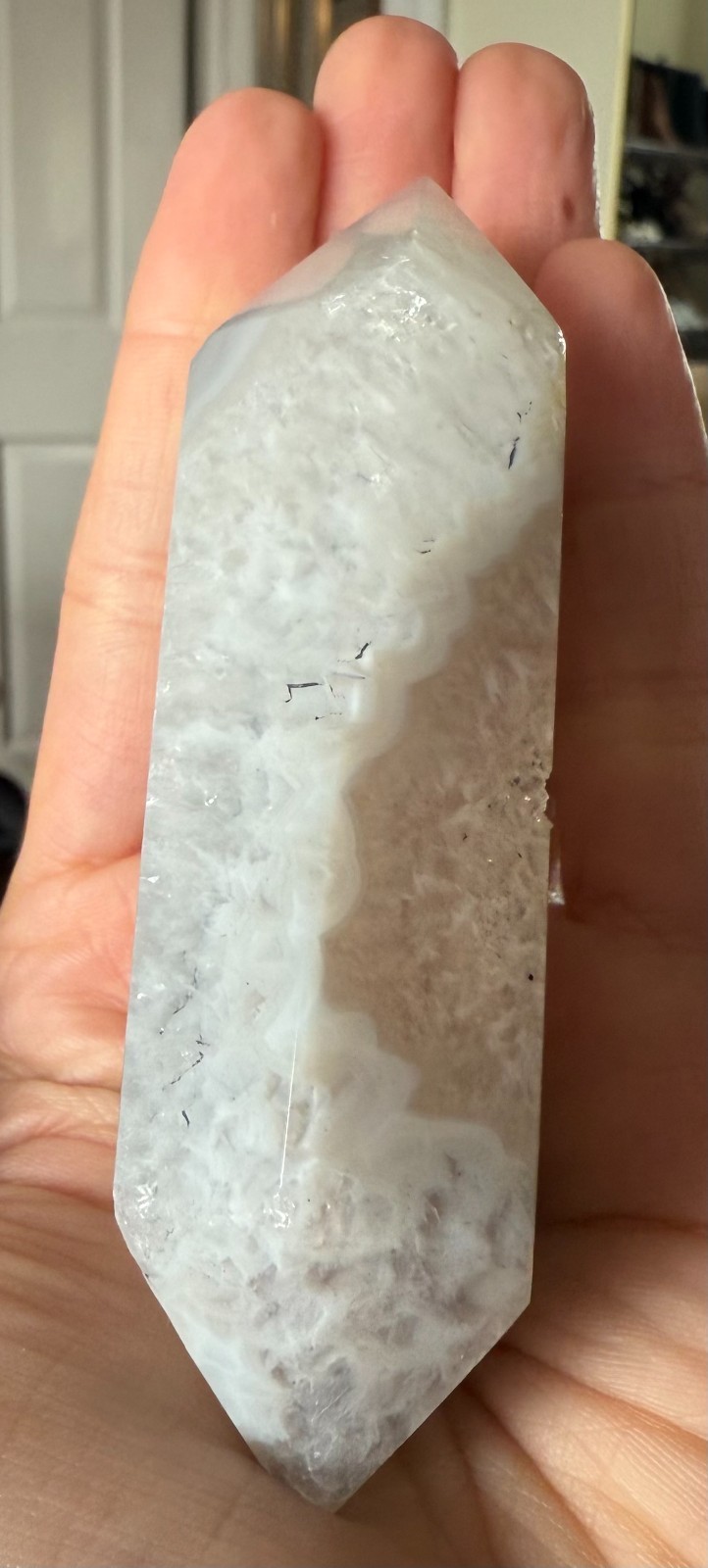 175 gram 4 inch Druzy Agate Double Terminated Point. Crystal Healing. Brazil