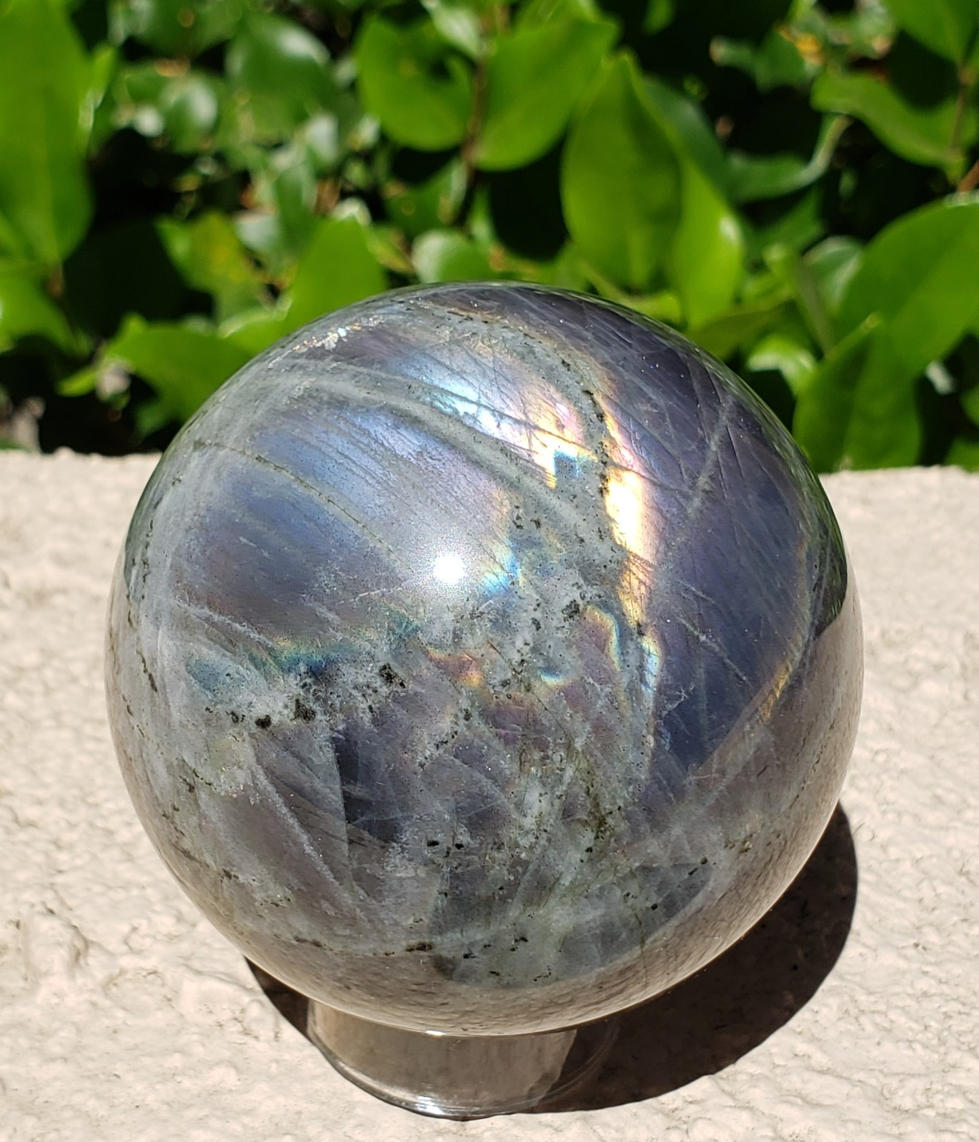 2.6″ Labradorite Mineral Crystal Iridescence Sphere Ball Orb Flash, 426g