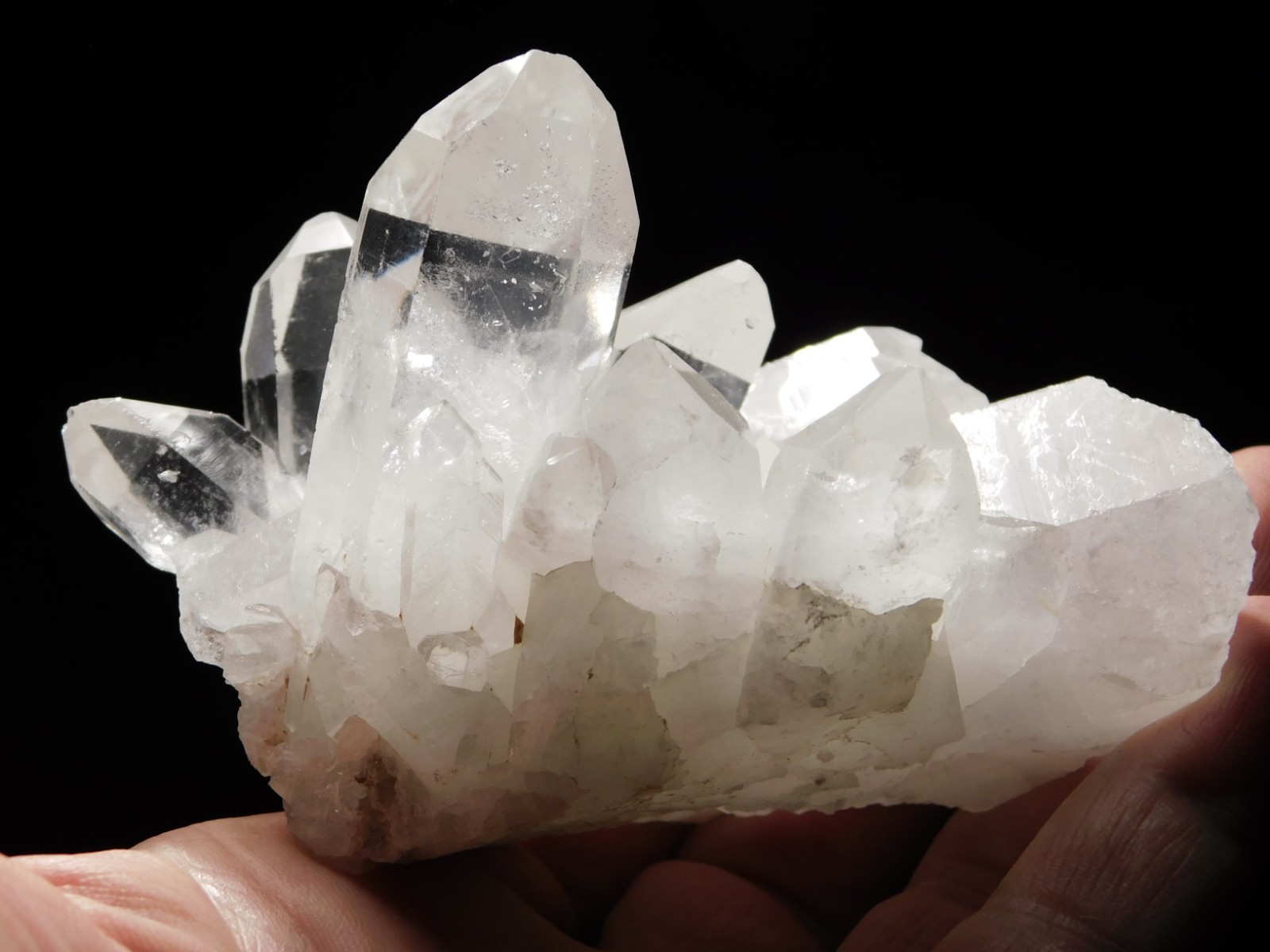 TRANSLUCENT Points! Nice and Natural QUARTZ Crystal Cluster Brazil 282gr