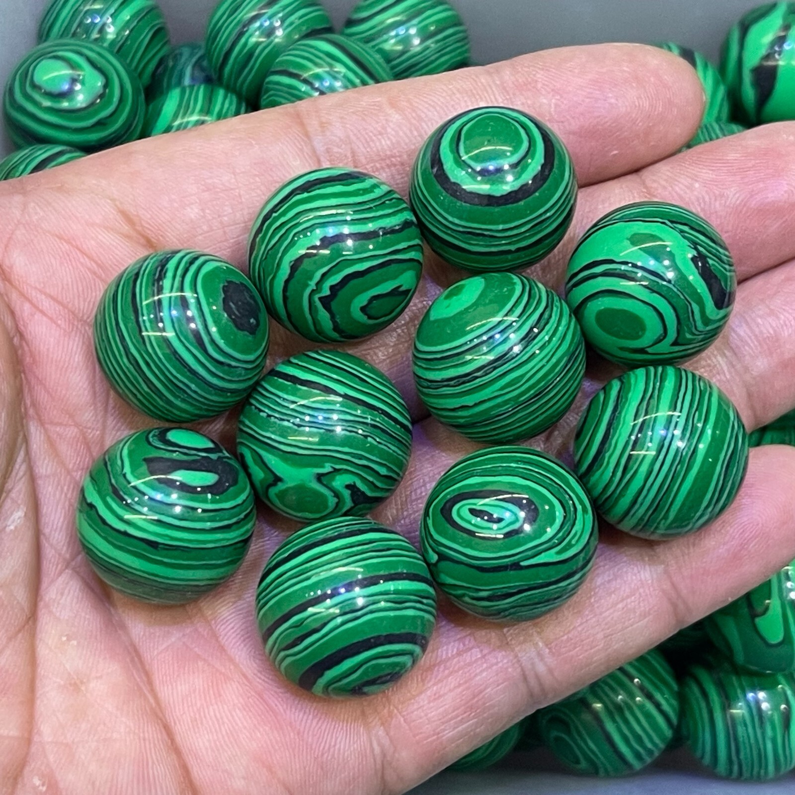 10pc Malachite quartz ball hand carved crystal 20mm sphere reiki healing