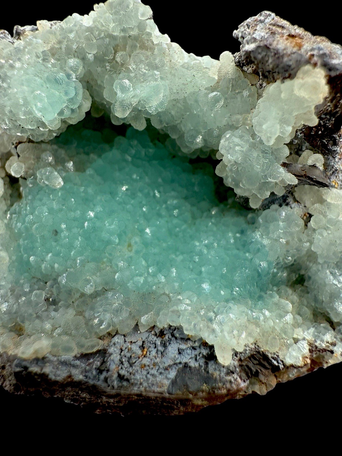 Blue Smithsonite Crystals : Hilarion Mine . Attica , Greece 🇬🇷