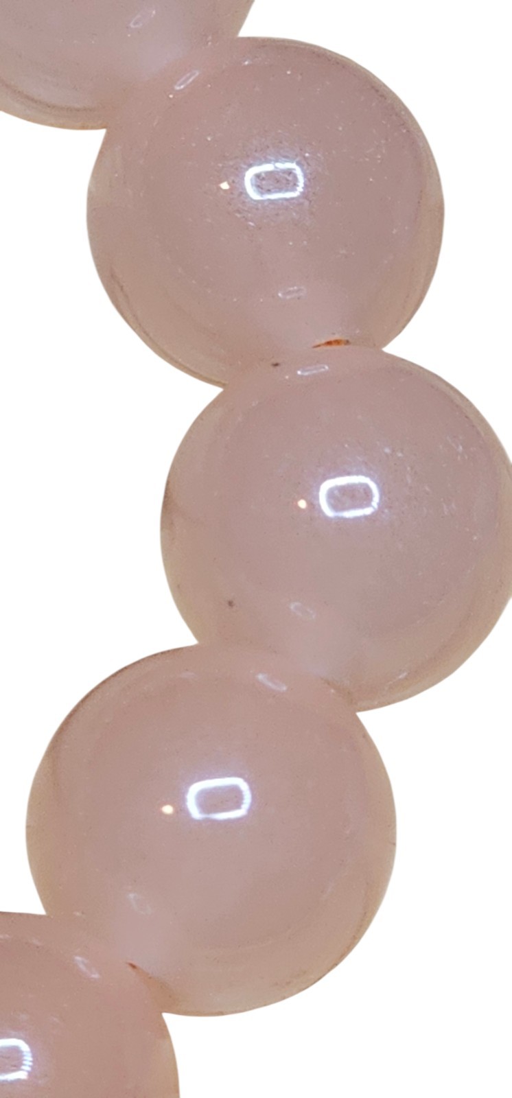 Peach Jade Bracelet Stretch Round Beads Unisex 10mm