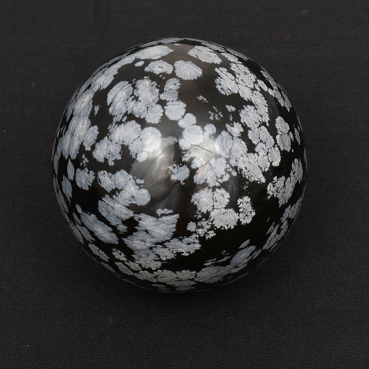 50mm+ Natural Snowflake Obsidian ball by hand .Crystal Healing crystal ball