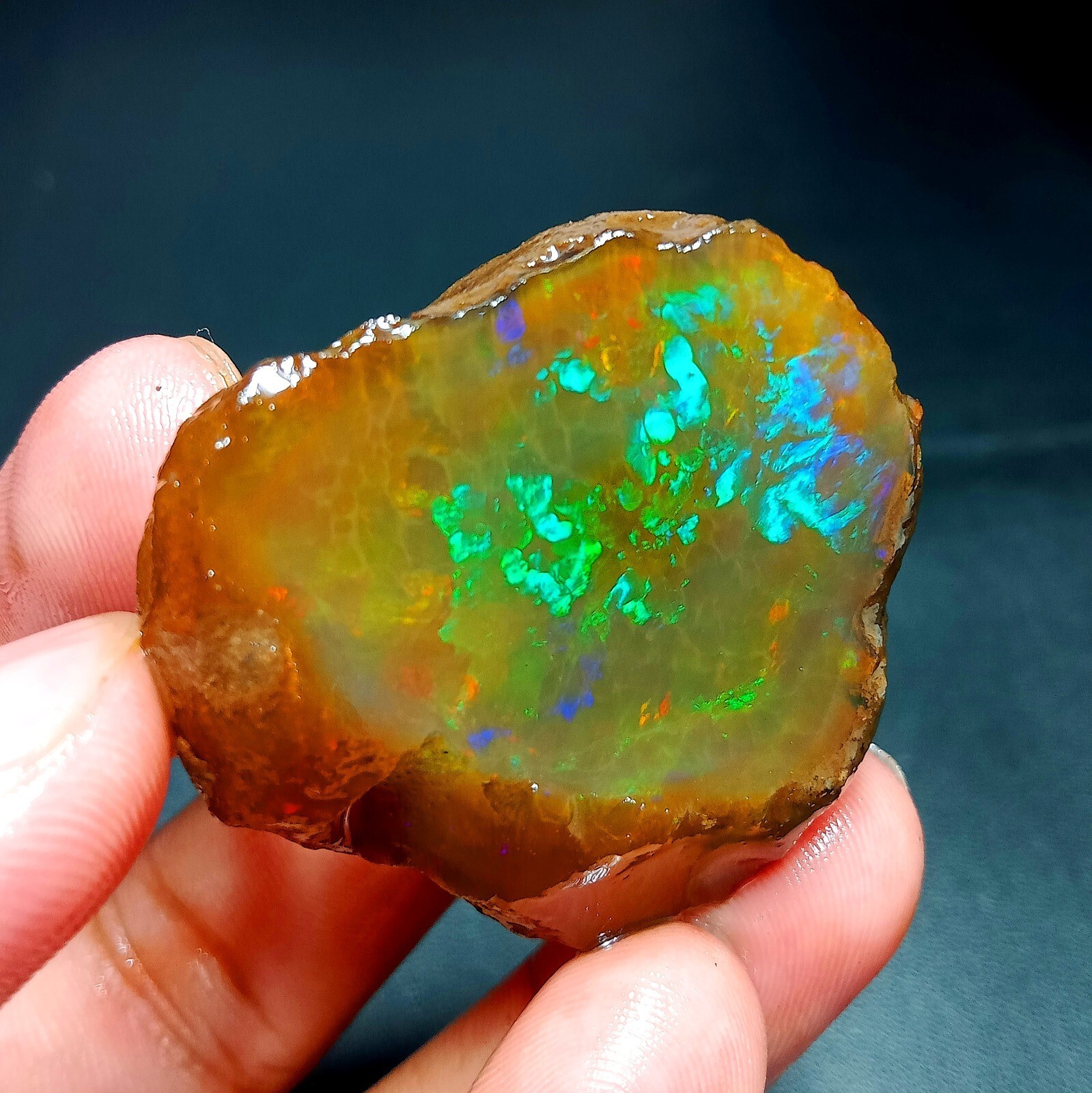 Natural Ethiopian Welo Opal Rough Fire Gemstone 130ct Raw Crystal Stone