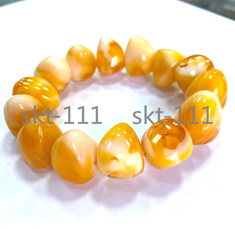 New Certificate 0 16x20mm Natural Mexico cone Amber beeswax Bracelet AAA