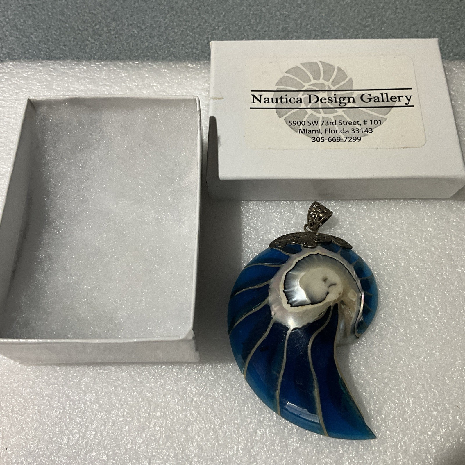 NAUTICA DESIGN pendant FAUX fossil Ammonite) for necklace / STERLING SILVER BAIL