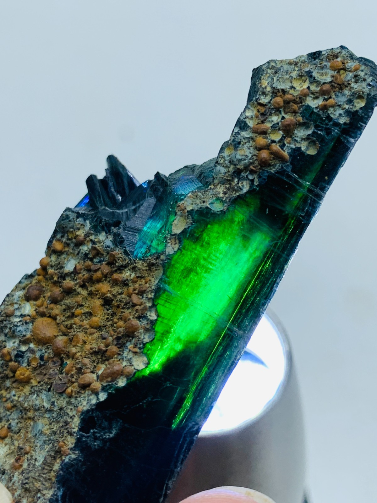 148ct 68mm TOP EXCELLENT BLUE GREEN VIVIANITE CRYSTALS Specimen FROM Brazil