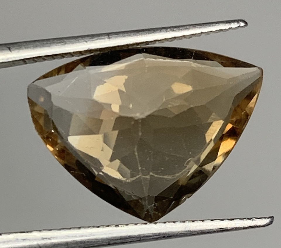 6.95Ct Beautiful Natural Brown Color Topaz Triangle Cut From Skardu Pakistan