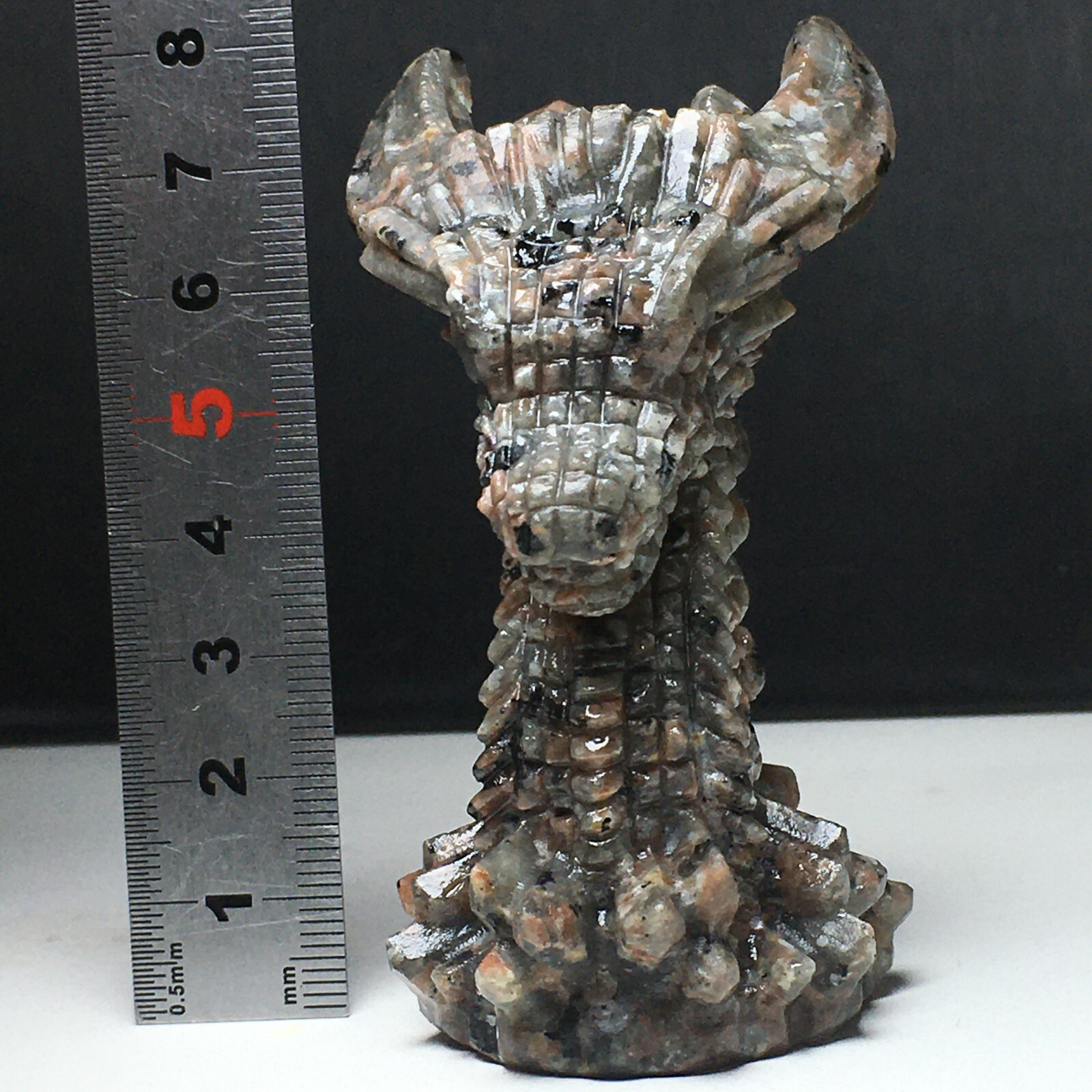 1PC Natural Crystal Specimen. Flame’s Stone. Hand-carved. Exquisite Dragon Head