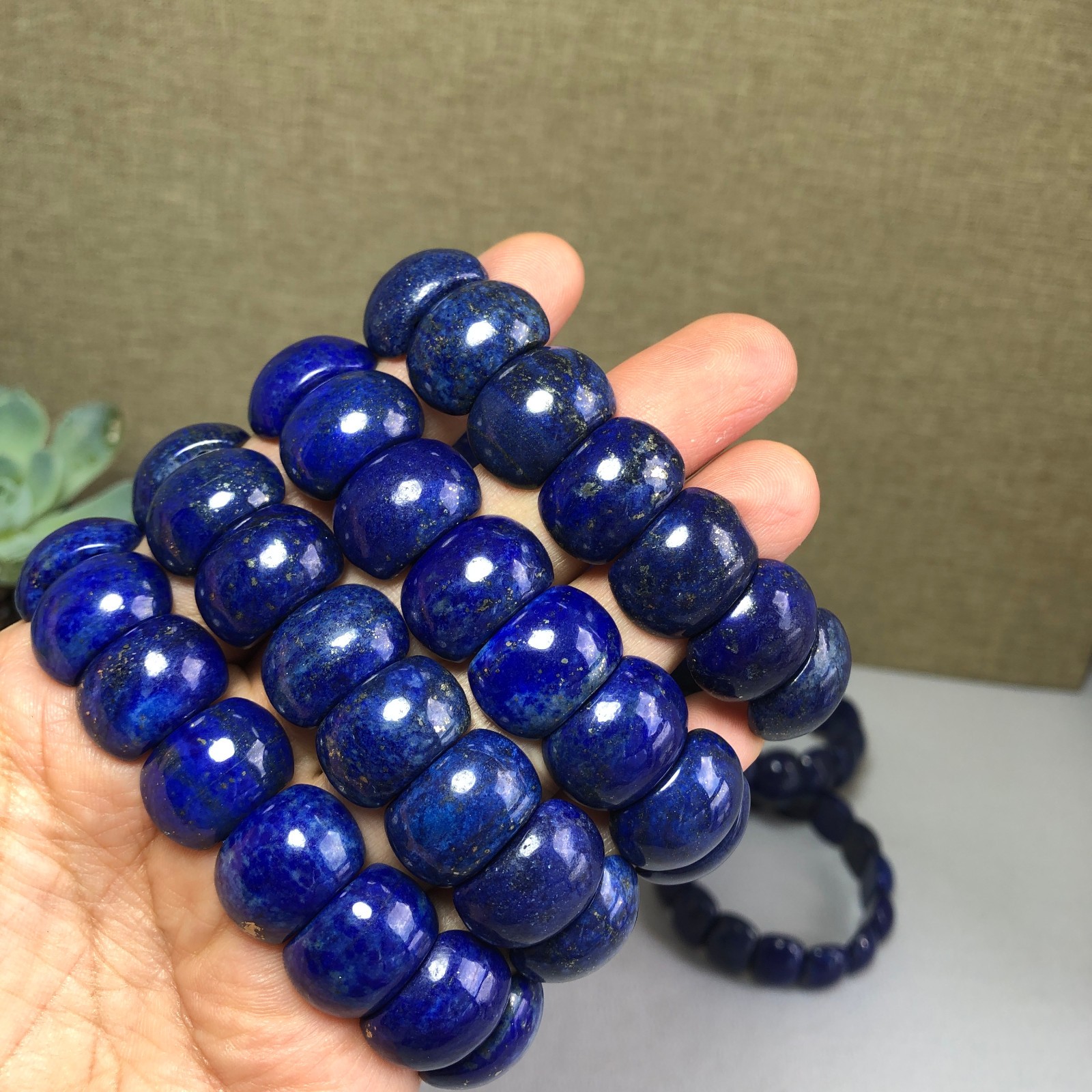 10pcs wholesale Natural lapis lazuli quartz Crystal Hand cut and polish bracelet