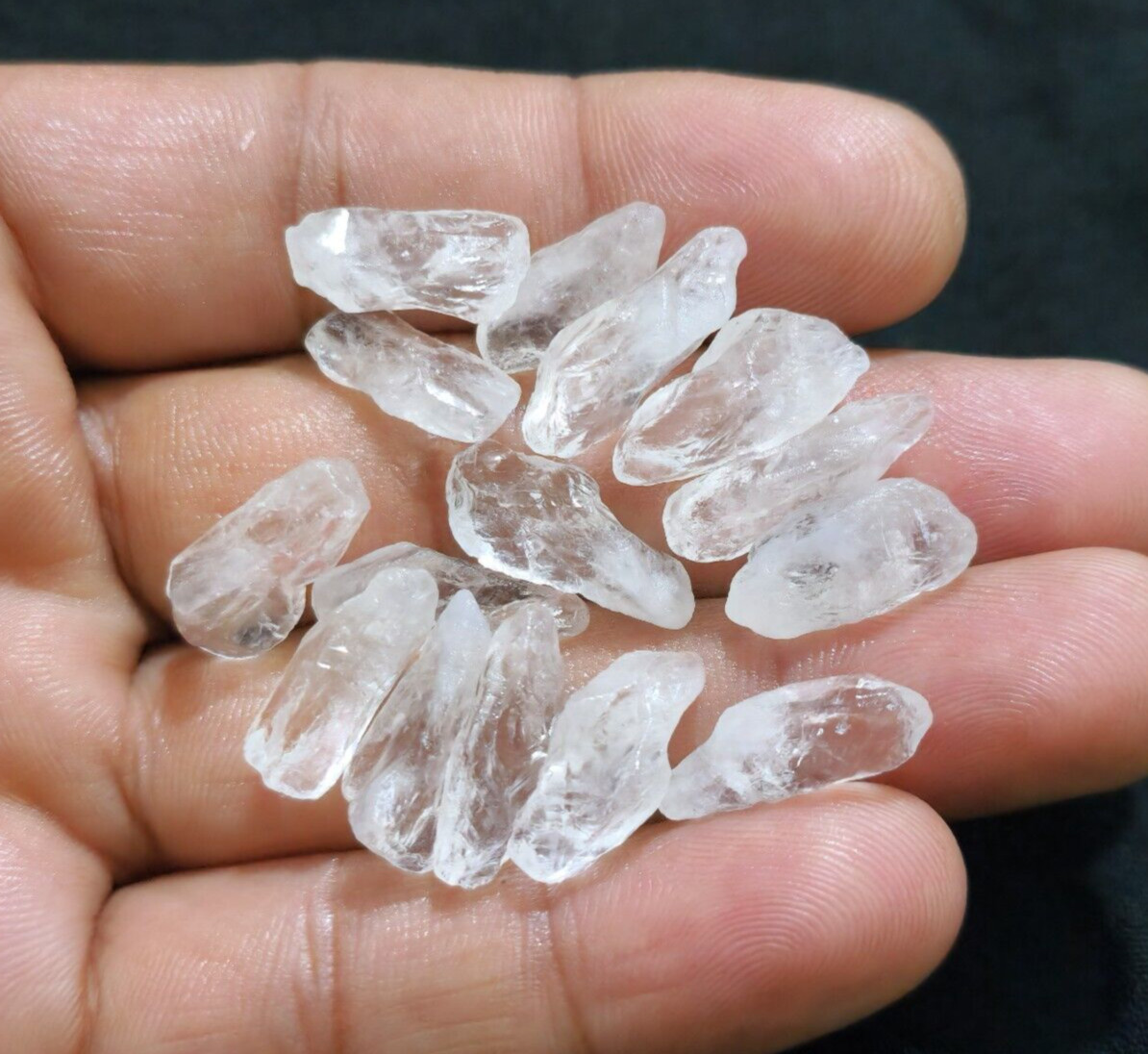 Gorgeous Crystal Quartz Raw 15 Pcs Lot Size 16-20 MM Rough Gemstone For Jewelry