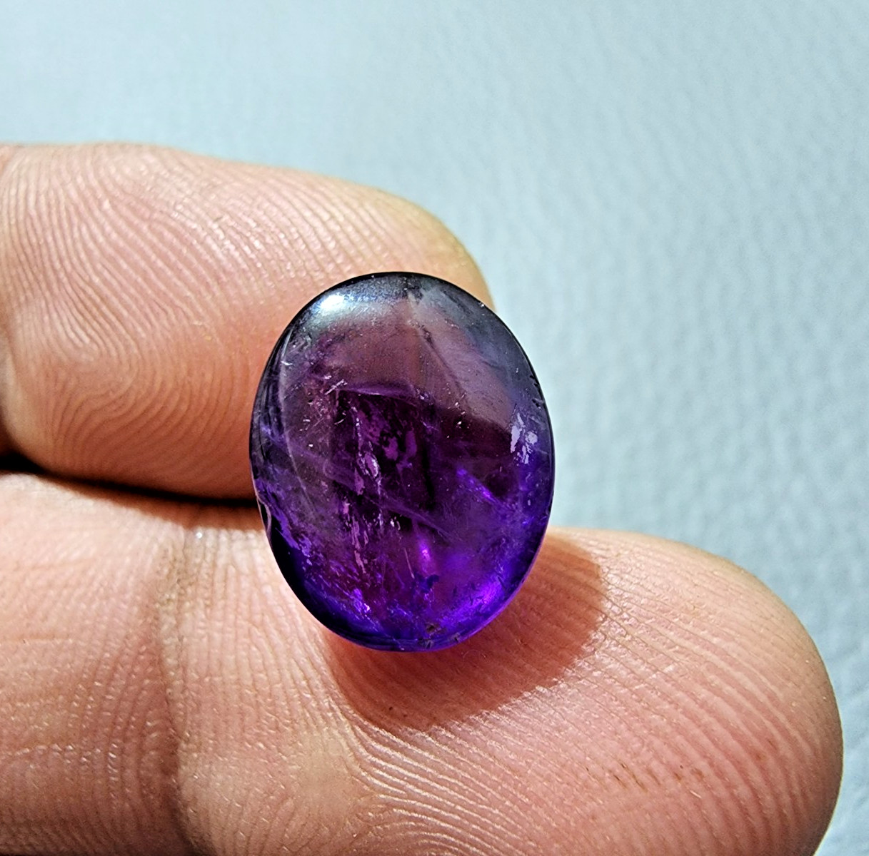 7.80 Crt Natural Purple Amethyst Gemstone Purple Amethyst Oval Shape Cabochon