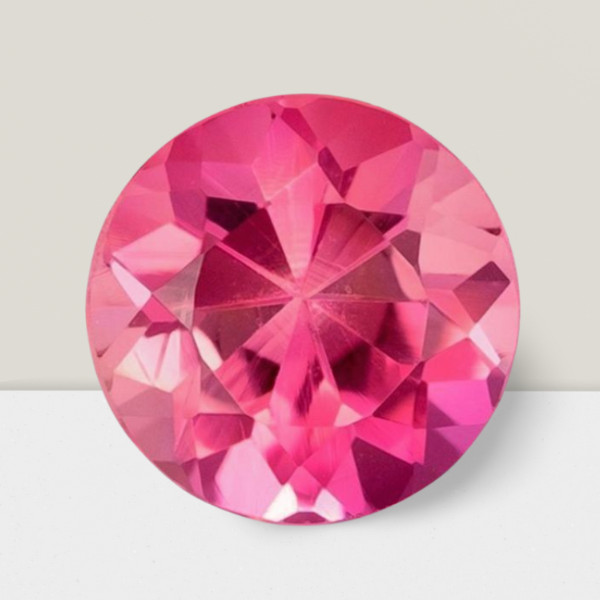 Pink Tourmaline Round Cut Gemstone 3.50 Cts – 10 mm Flawless Loose Gem