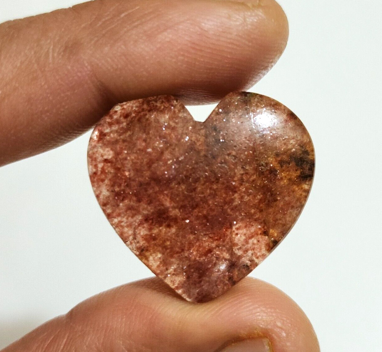 46.50 Crt Awesome Top Pink Strawberry Quartz Heart Shape Cabochon Loose Gemstone