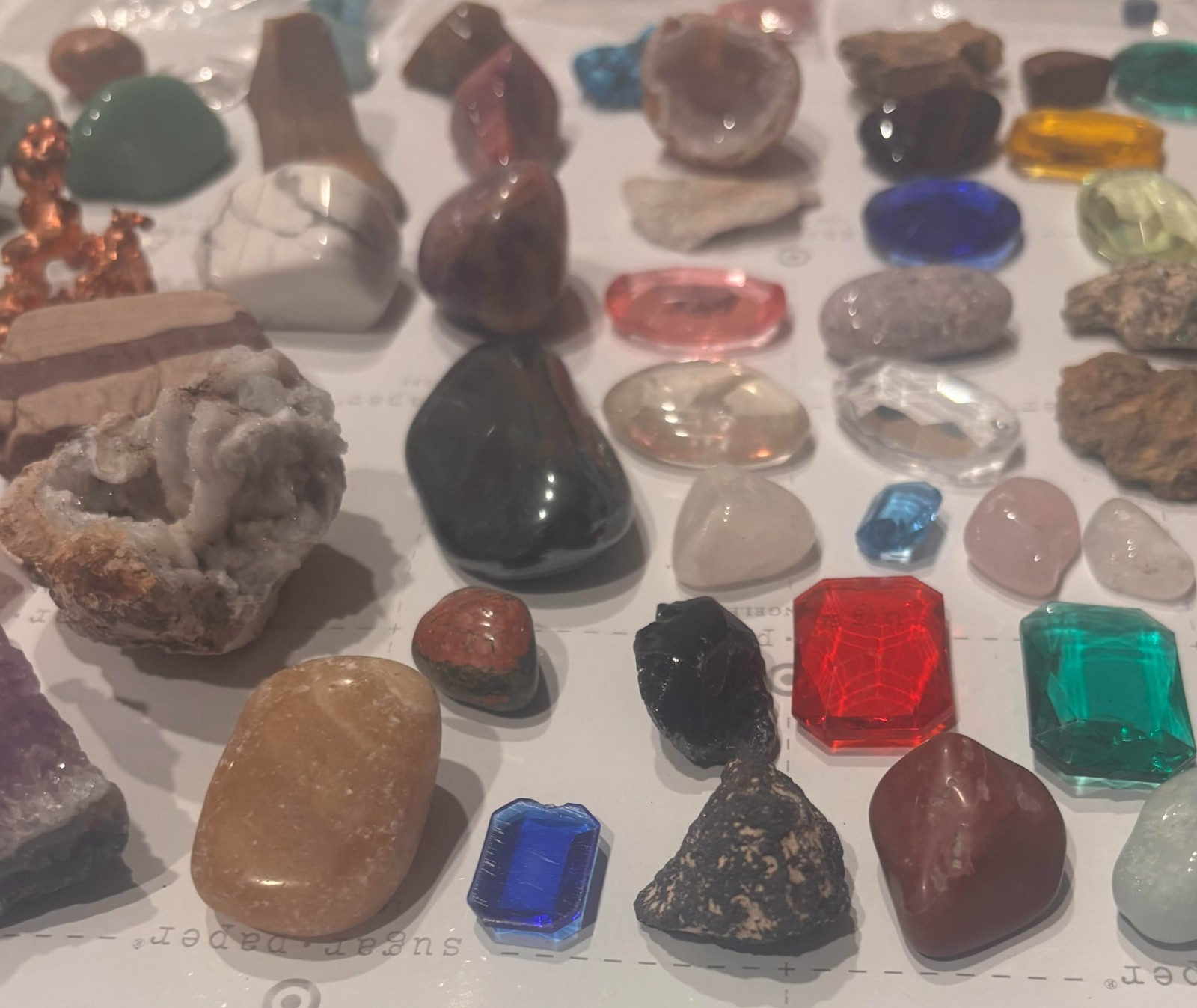 Gemstone Rocks Minerals Collection Shark Teeth Agate Amethyst Tiger Eye Lapis