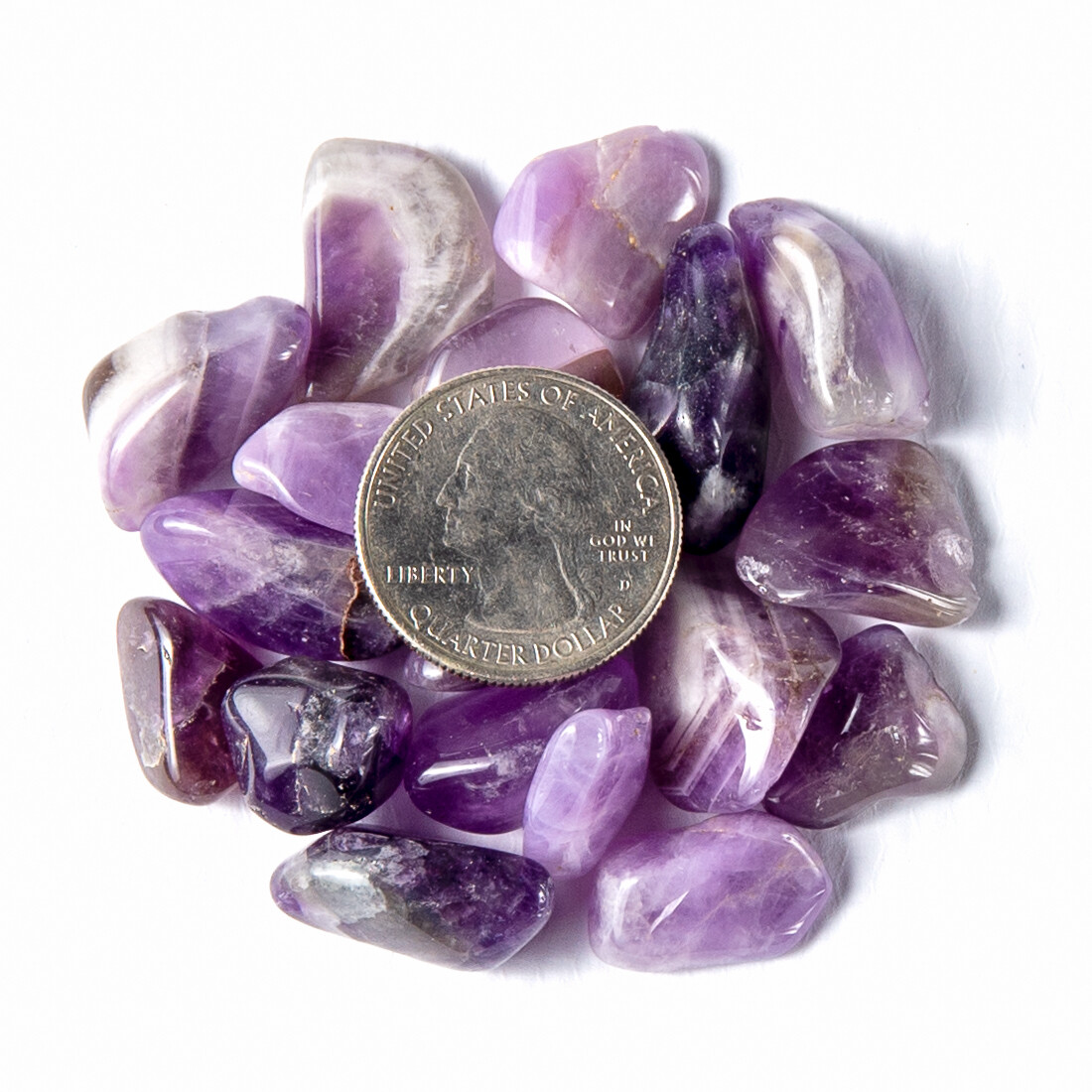 50g Tumbled Banded Amethyst Gemstone Crystals 10-30 Stones Chevron Rock Specimen