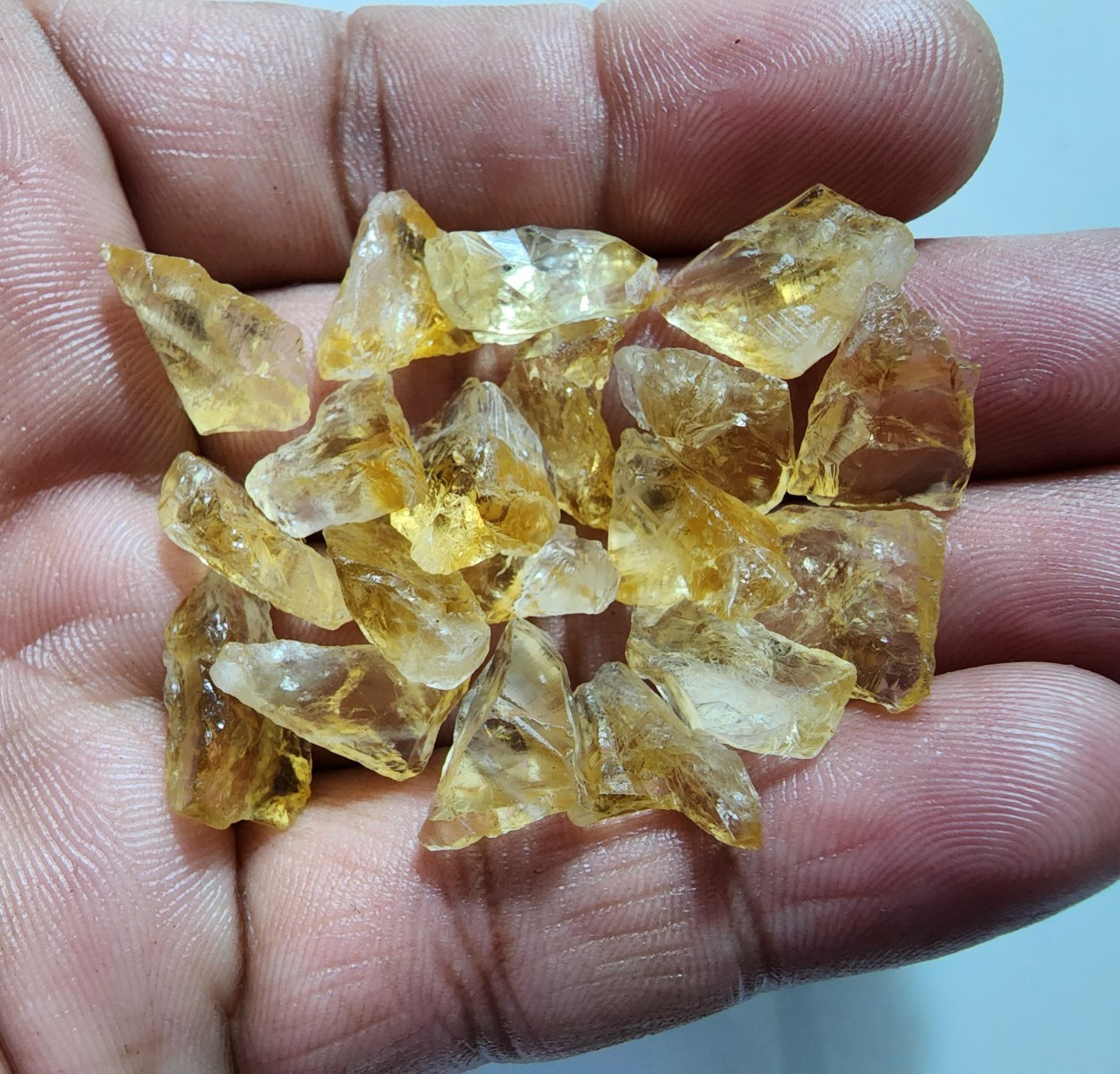 19 Pcs Excellent Golden Citrine Rough Gemstone Crystal Citrine Raw Size 12-15 MM