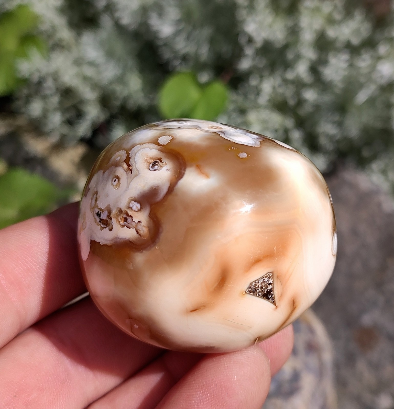 5.8 OZ NATURAL FLOWER SKIN AGATE, DIAMOND CORE FLOWER SKIN DISPLAY AGATE