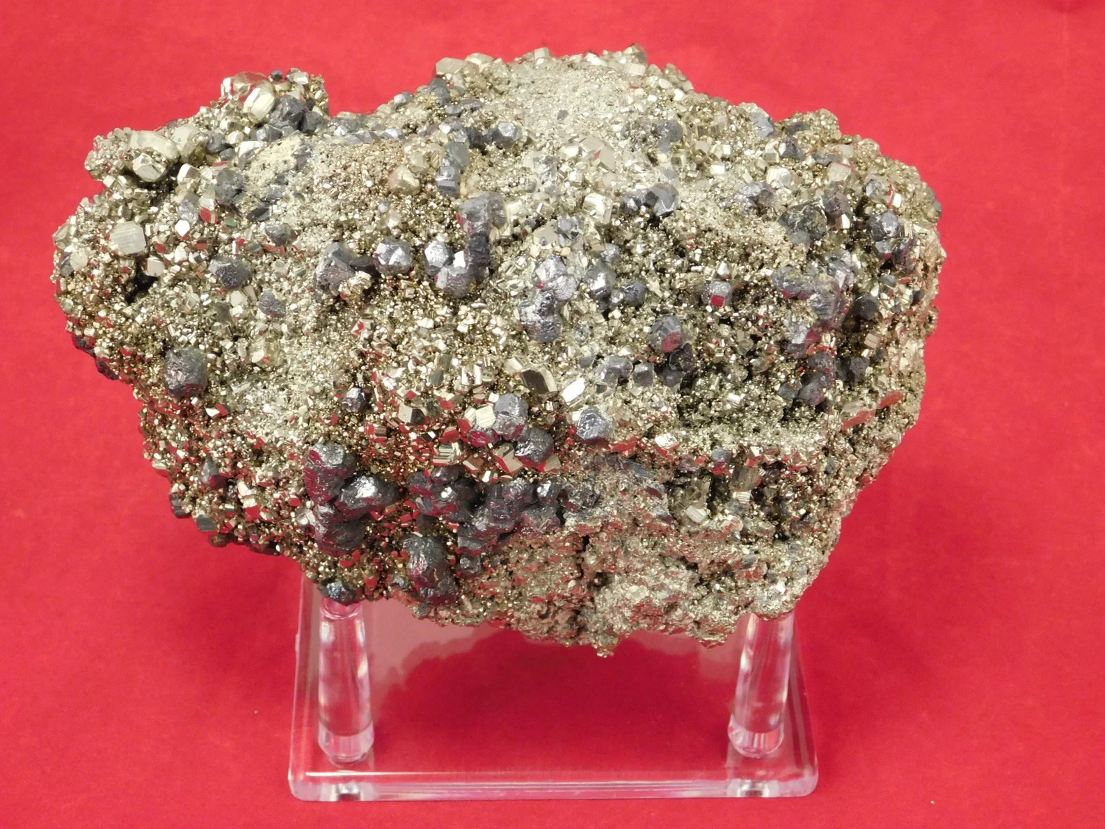 BIG! Dodecahedron PYRITE Crystal Cluster with Galena Crystals From Peru 1671gr