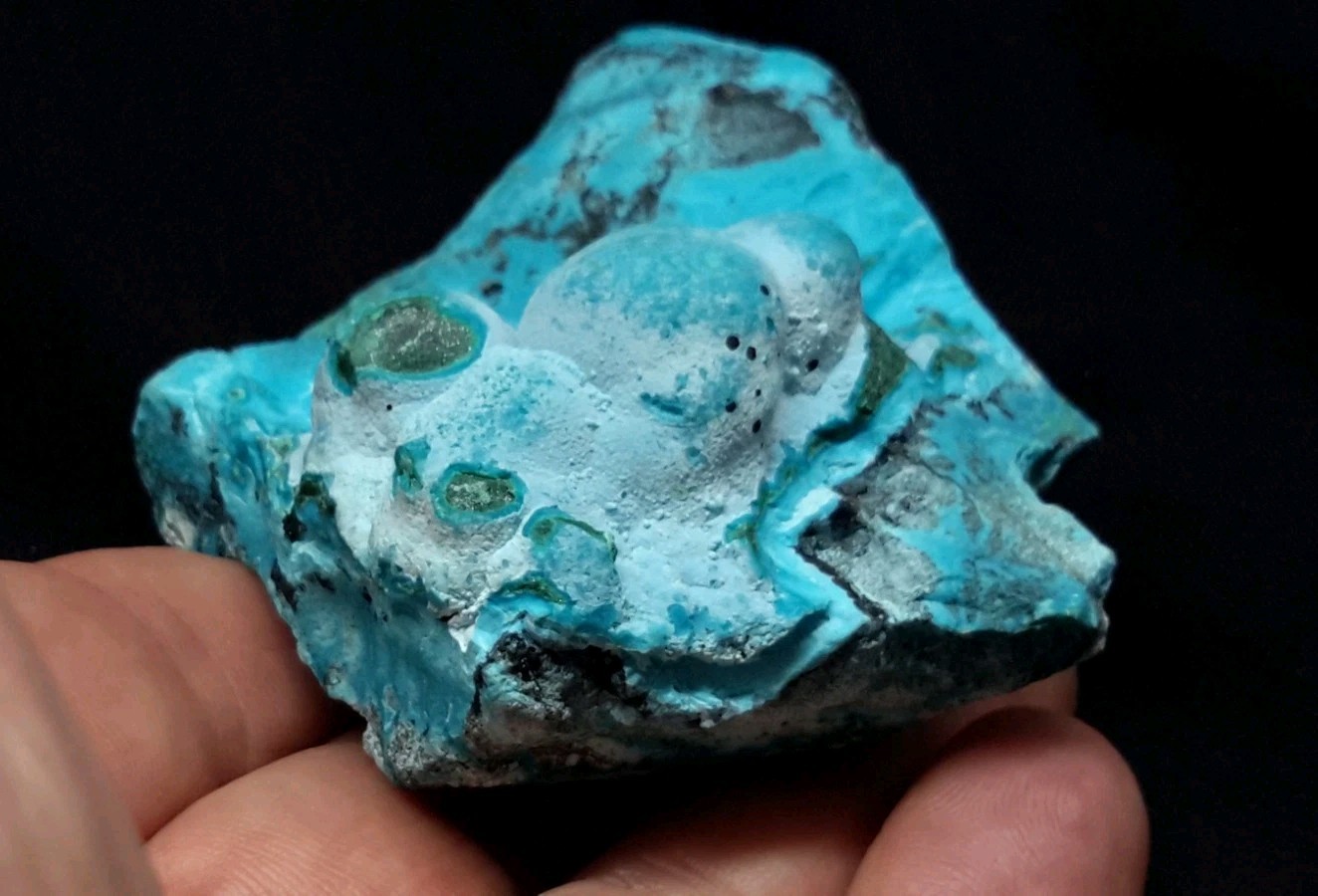 3″ CHRYSOCOLLA on MALACHITE from the Democratic Republic of Congo
