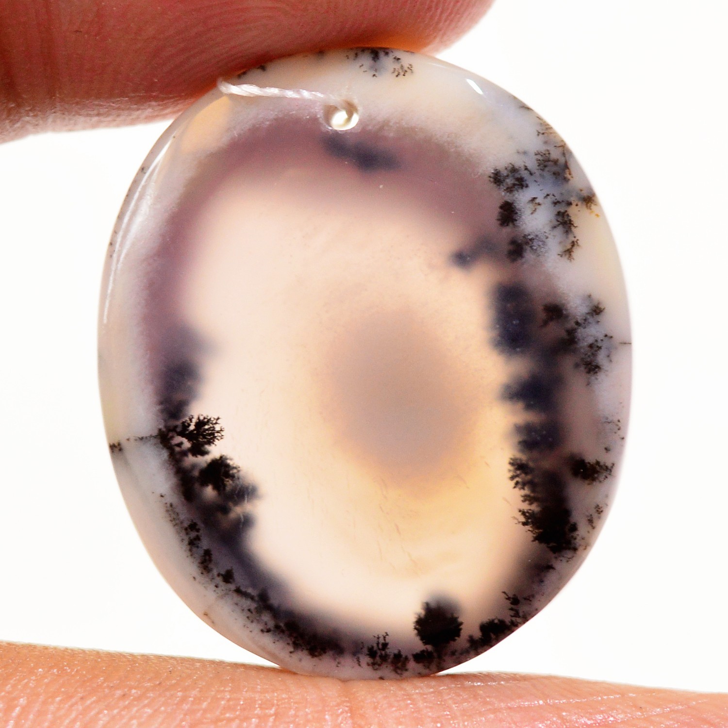 16 Cts Natural Dendrite Agate Front Drill Cabochon loose Gemstone 25×20 mm #L624