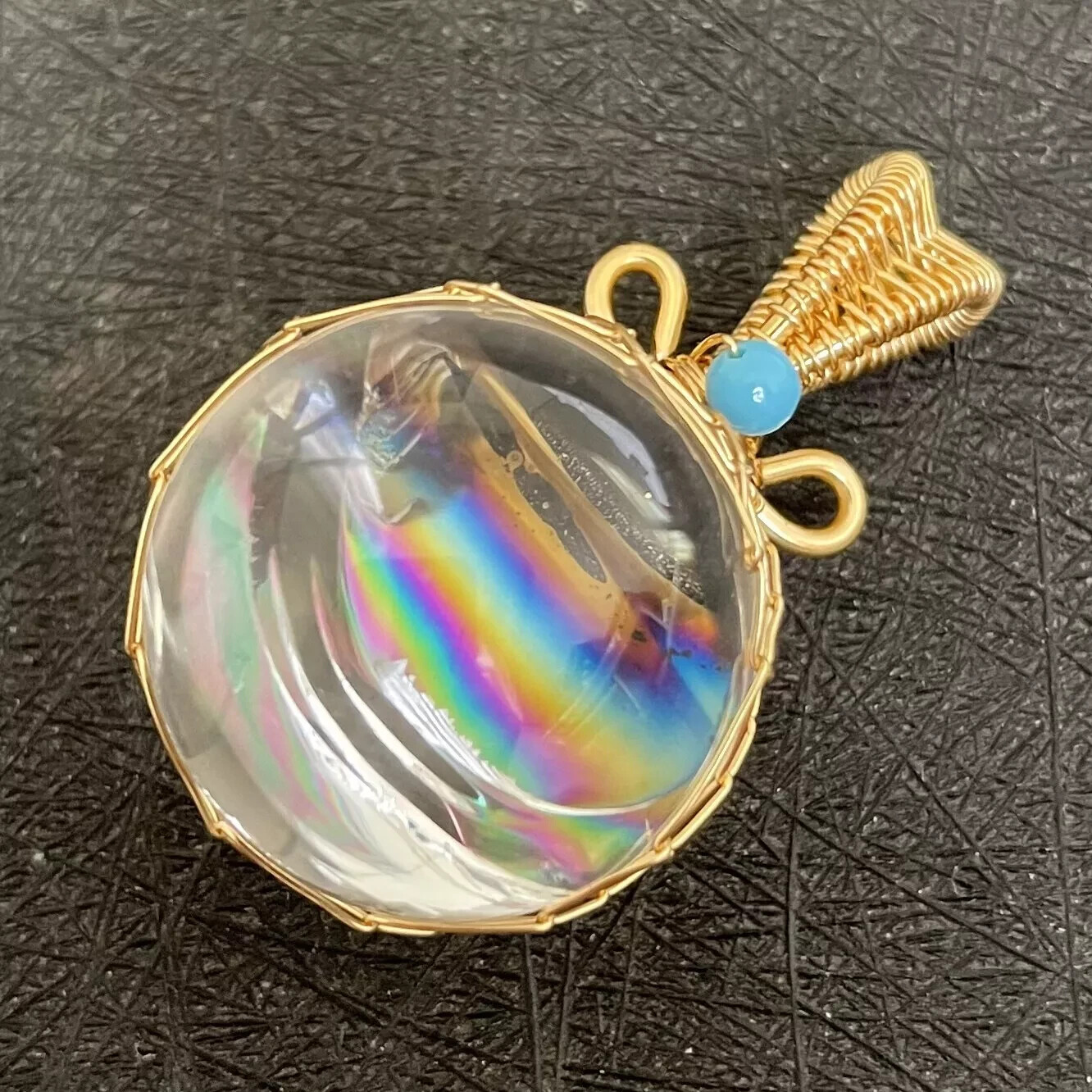 1PC Natural crystal Quartz sphere Rainbow Crystal Ball pendant Healing