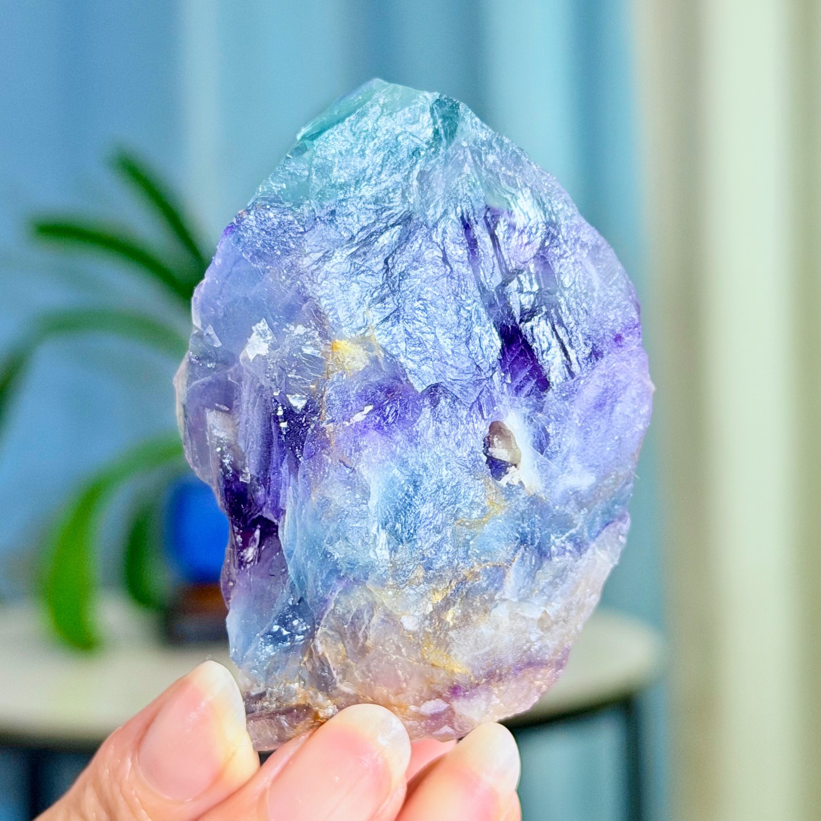 185G Rare transparent purple cubic fluorite mineral crystal sample/China