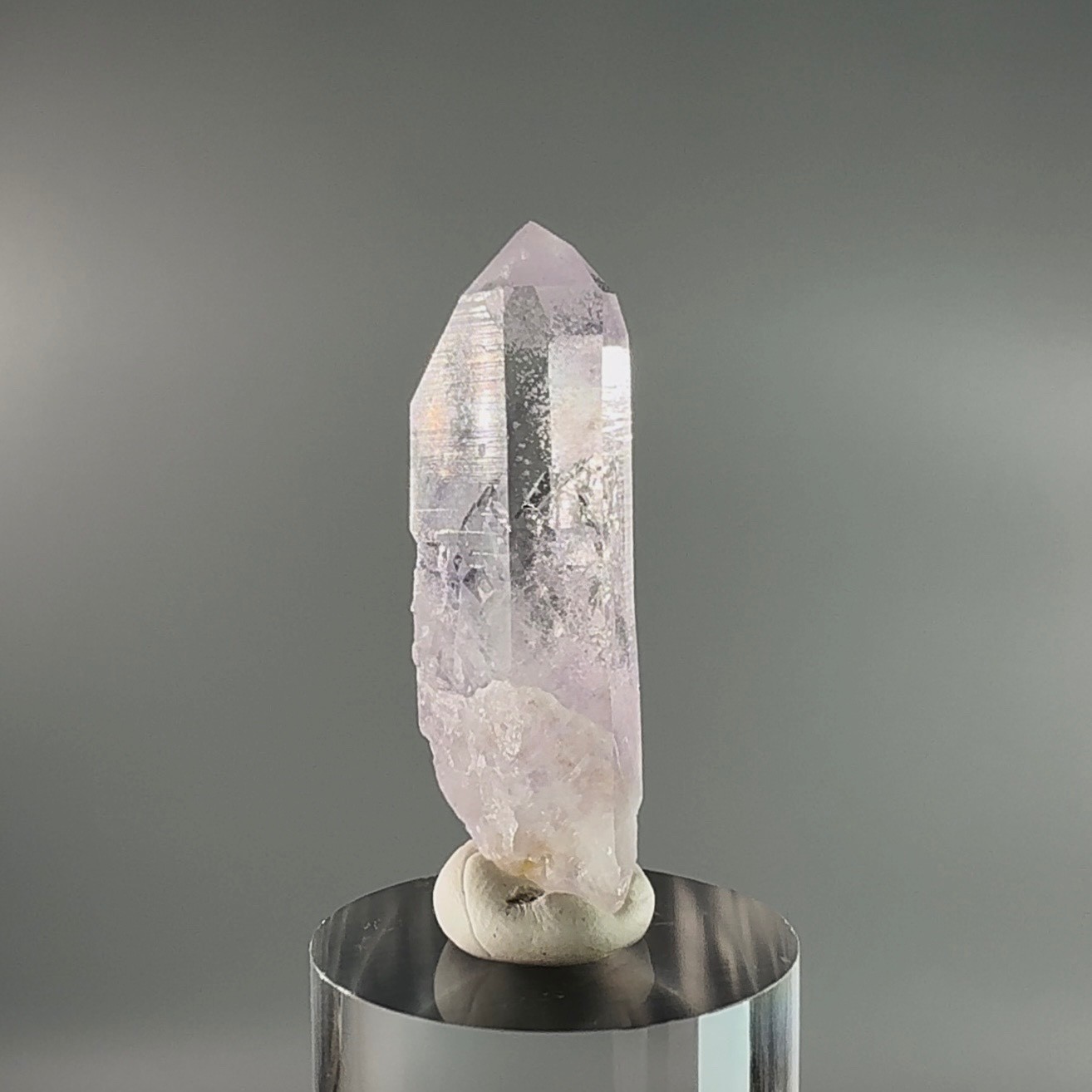 Large Moving Bubble! RARE Lilac Pink Brandberg Amethyst Enhydro w White Chlorite