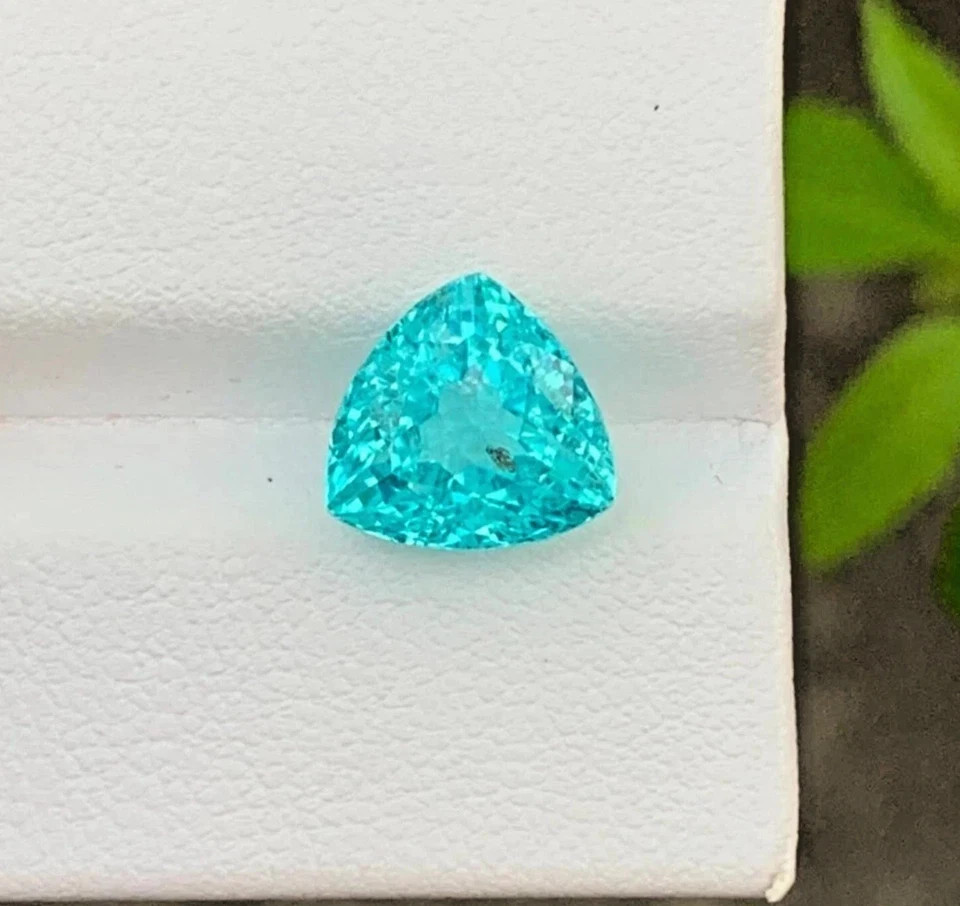 9.05 Ct+ Certified Natural Blue Paraiba Tourmaline Trillion Cut Loose Gemstone