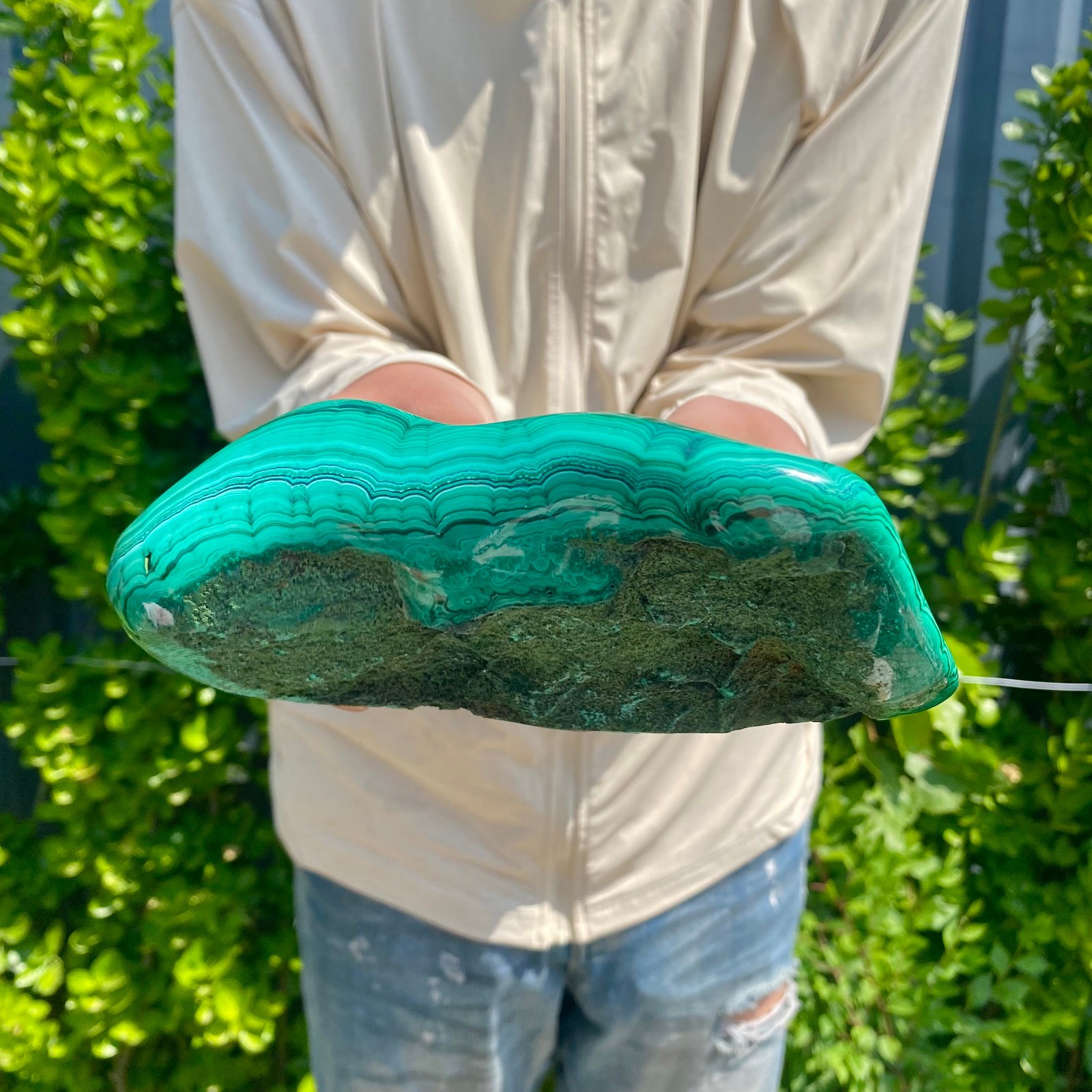 4.54LB Natural glossy Malachite transparent cluster rough mineral sample