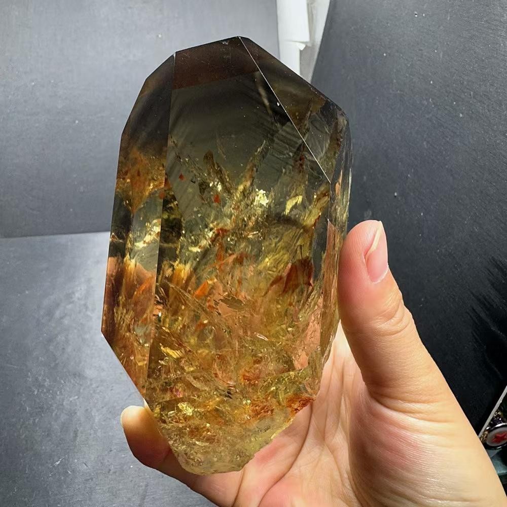 1.48LB Natural Citrine Quartz Carved Freeform Energy Crystal Reiki Heal Decor