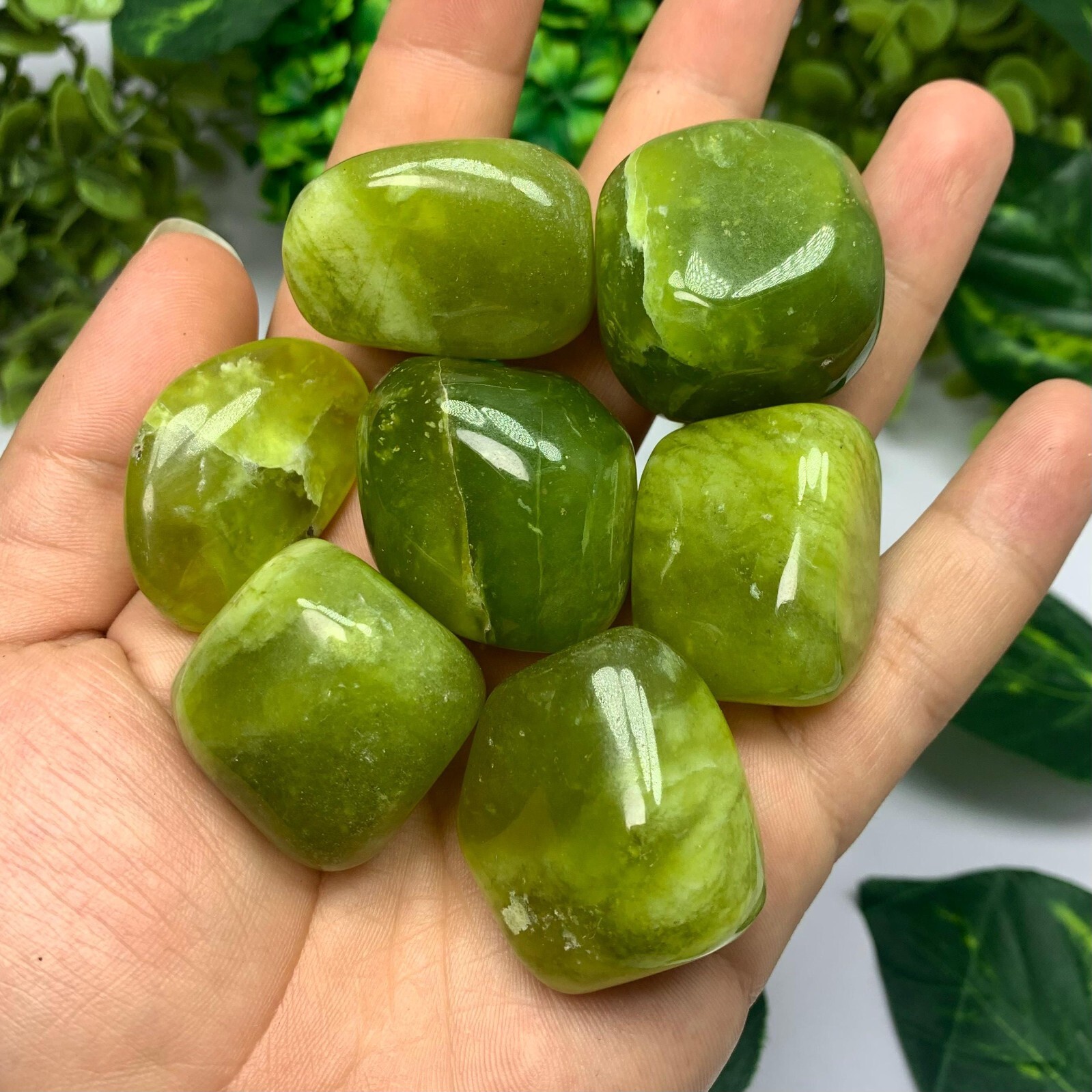 275g Best Quality Transparent Green Jade Tumbles, Shah Maqsood Jade Tumbles