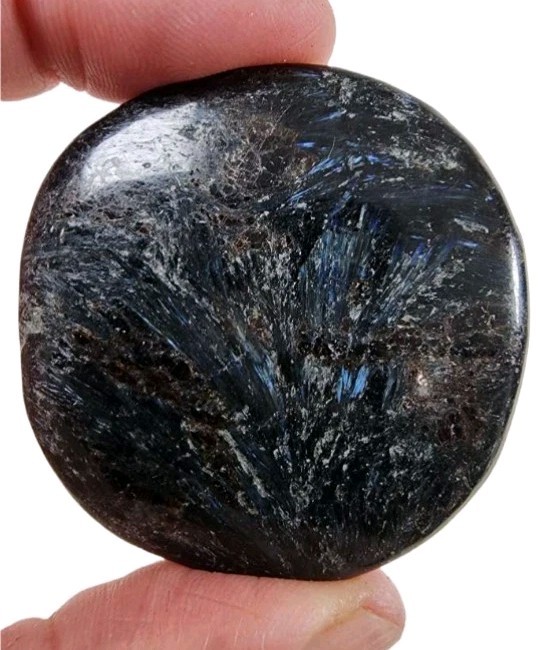Arfvedsonite Crystal Polished Worry Stone 20.1 grams