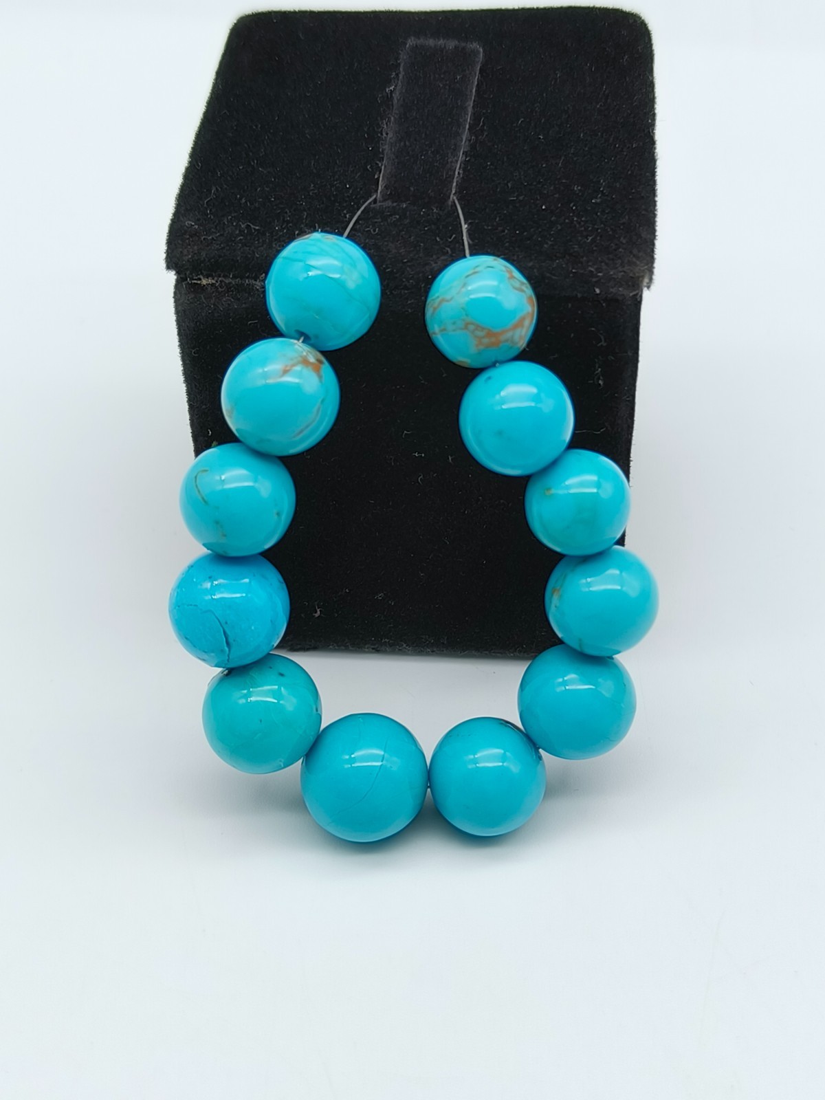 Natural Turquoise Round Shape Smooth Beads For Jewelry Making Gemstone Beads
