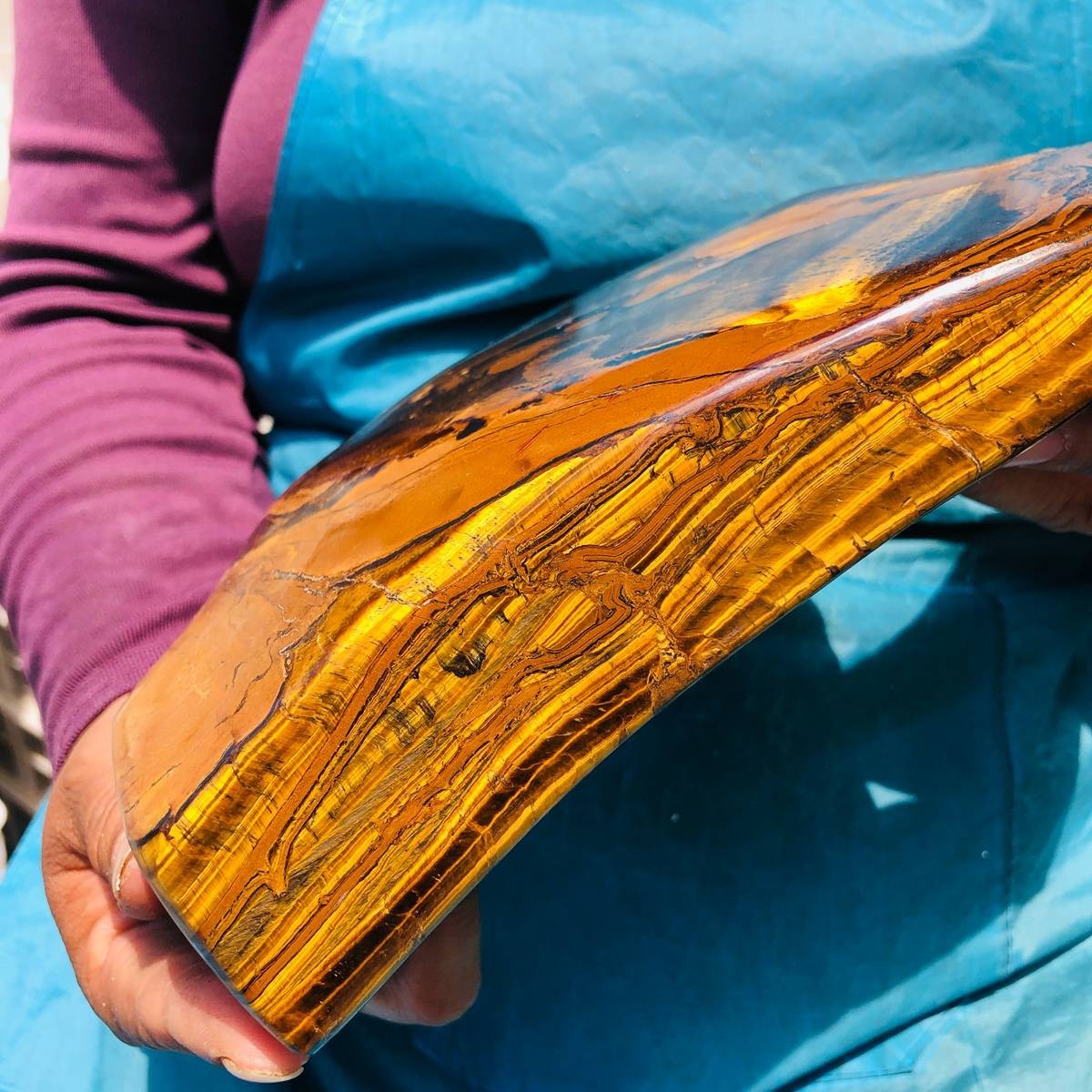 5.08LB Natural Tiger Eye Free Form Stone Reiki Healing crystal Mineral Specimen